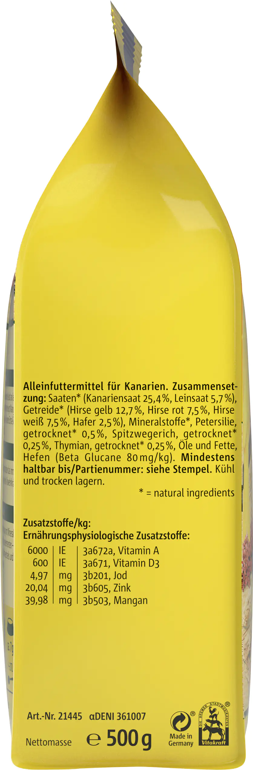 Vitakraft Vogelfutter Perle 500 g