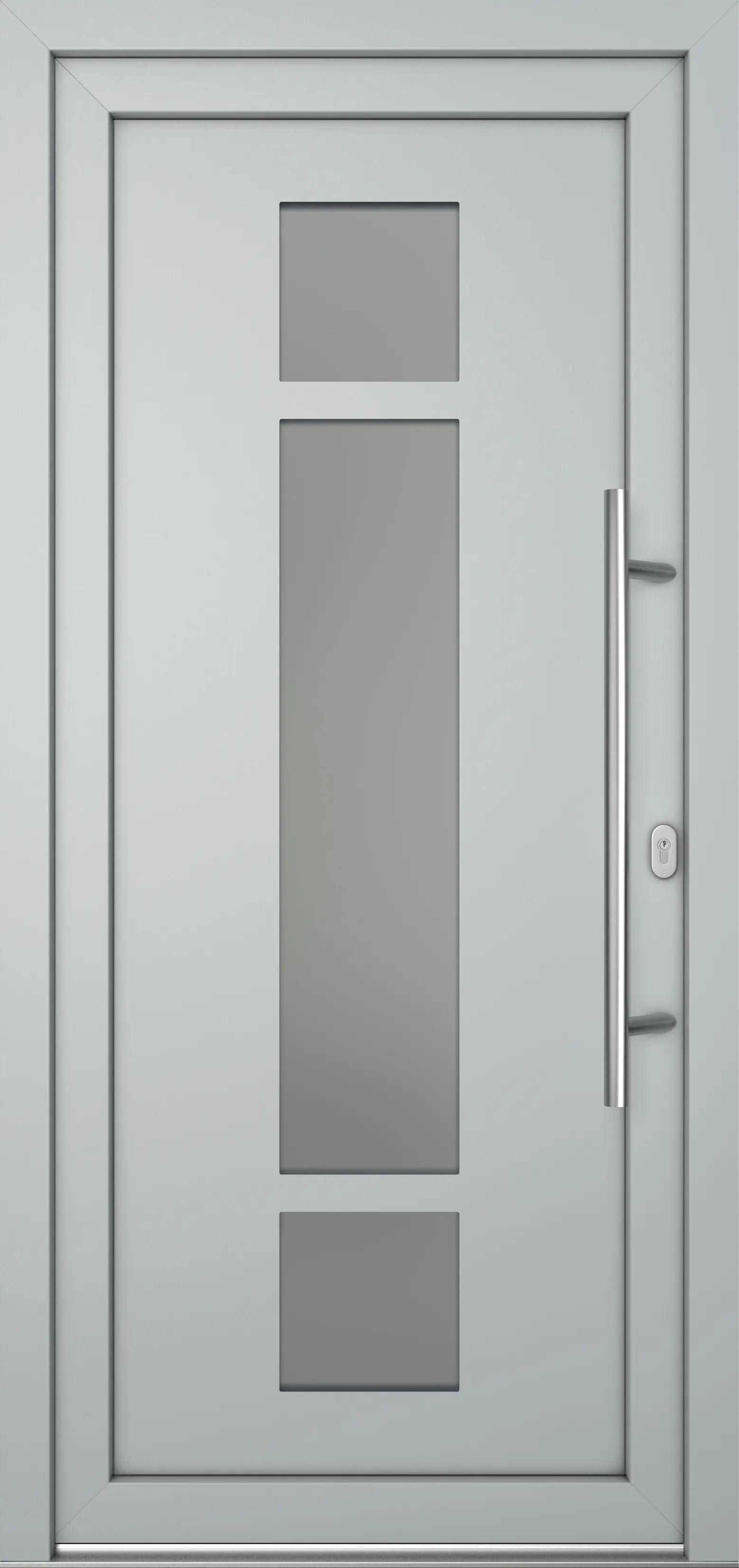 Meeth Haustür Optimal Pro PVC Modell 102 98 x 200 cm DIN Rechts weiß/lichtgrau