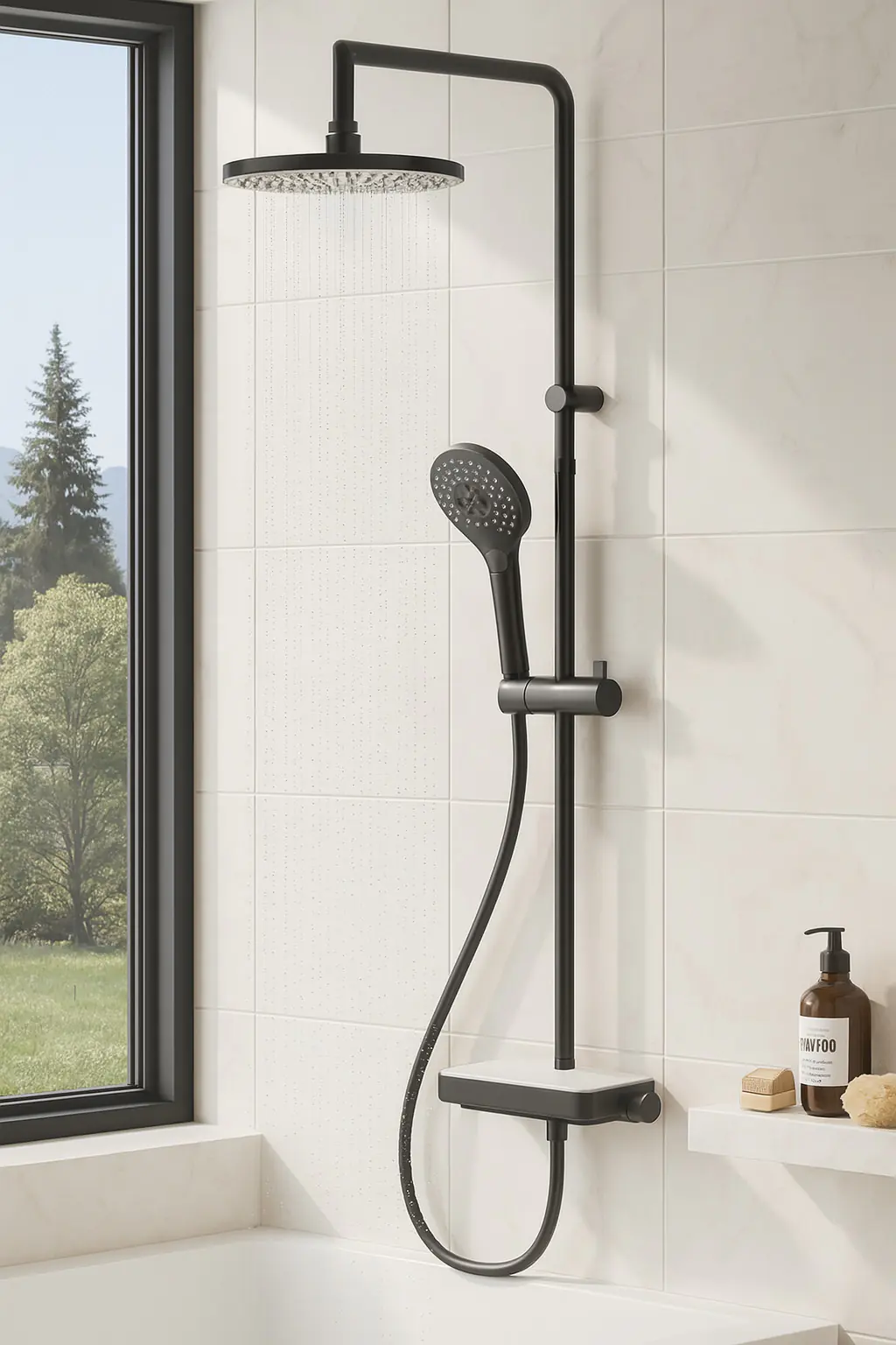 Primaster Duschsystem mit Thermostat Prag new schwarz matt Primaster Duschsystem mit Thermostat Prag new schwarz matt