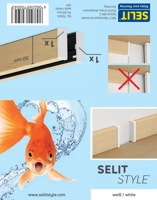 SELITSTYLE Verbinder weiß Höhe 50 mm