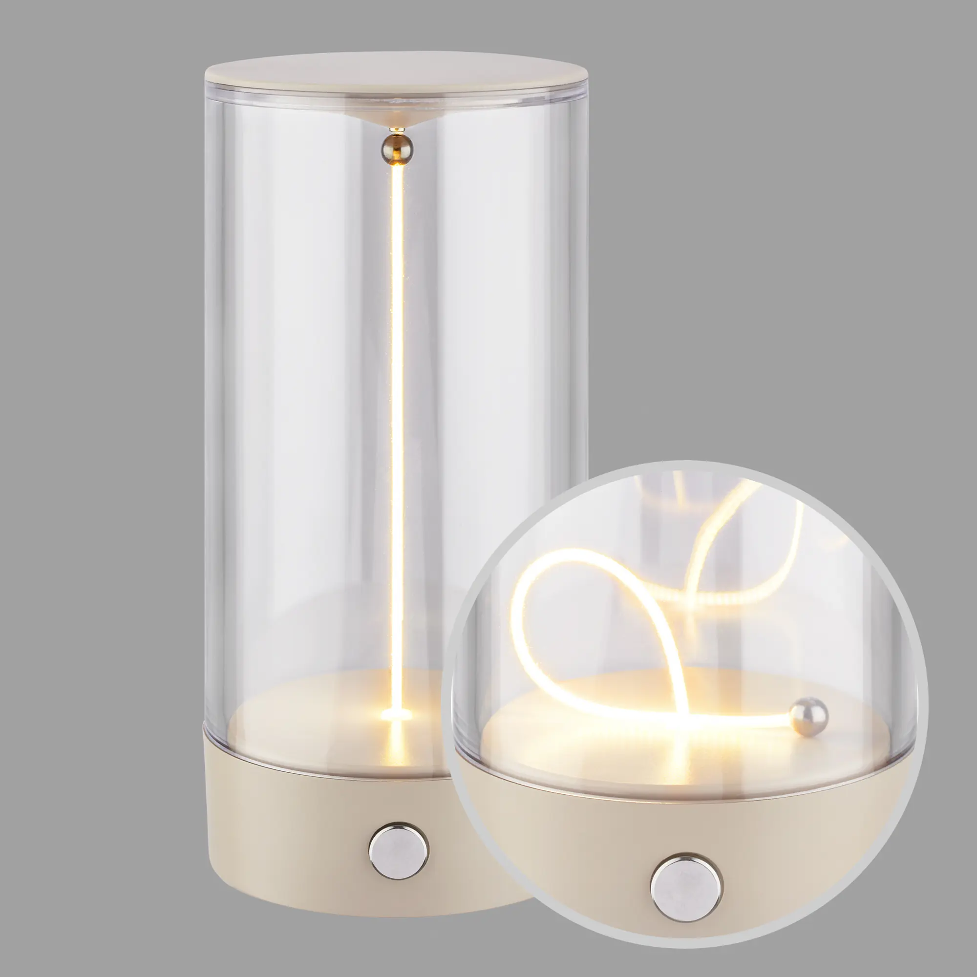 Briloner LED Akku-Tischleuchte Wiggle beige 15 cm warmweiß dimmbar Briloner LED Akku-Tischleuchte Wiggle beige 15 cm warmweiß dimmbar