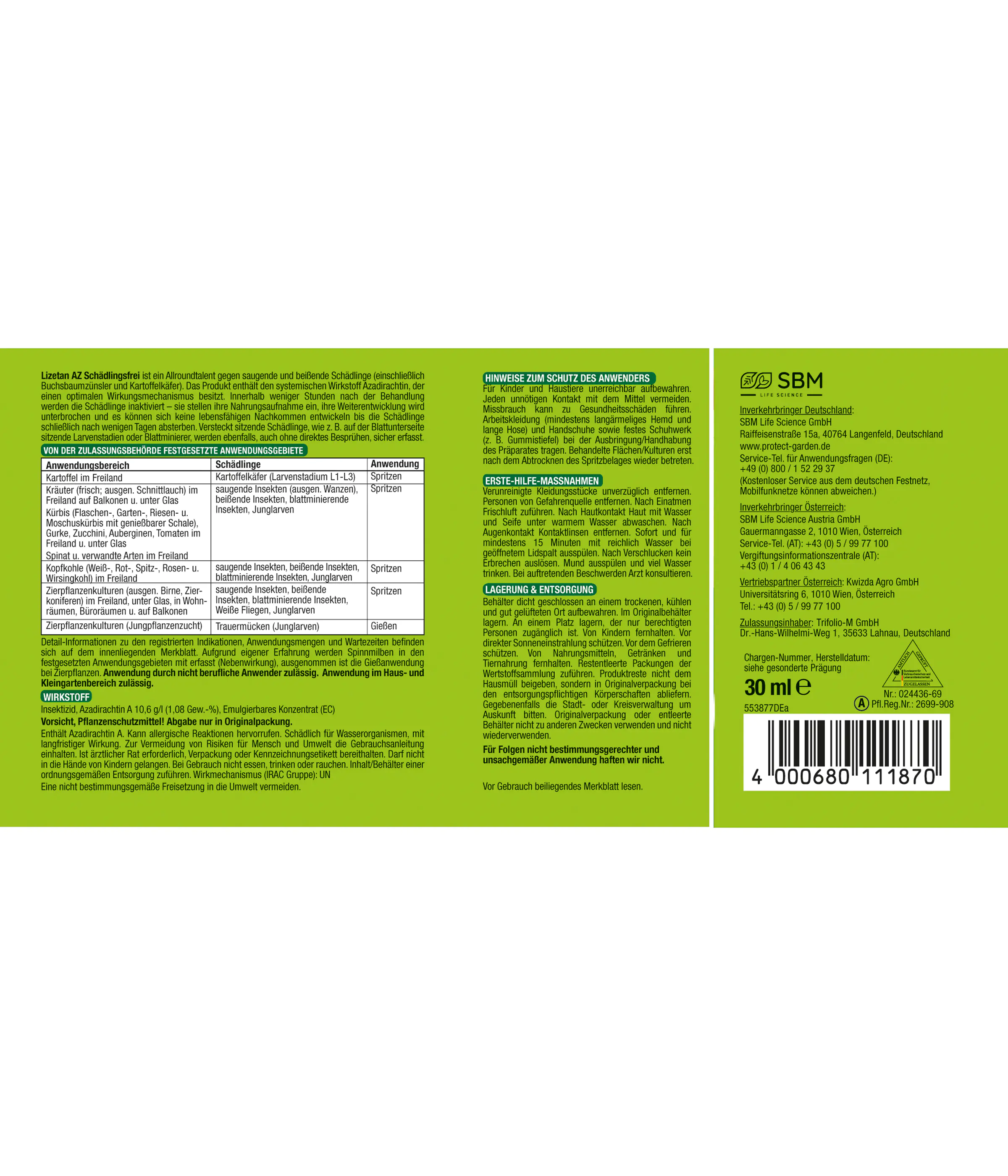 Protect Garden Lizetan AZ Schädlingsfrei 30 ml