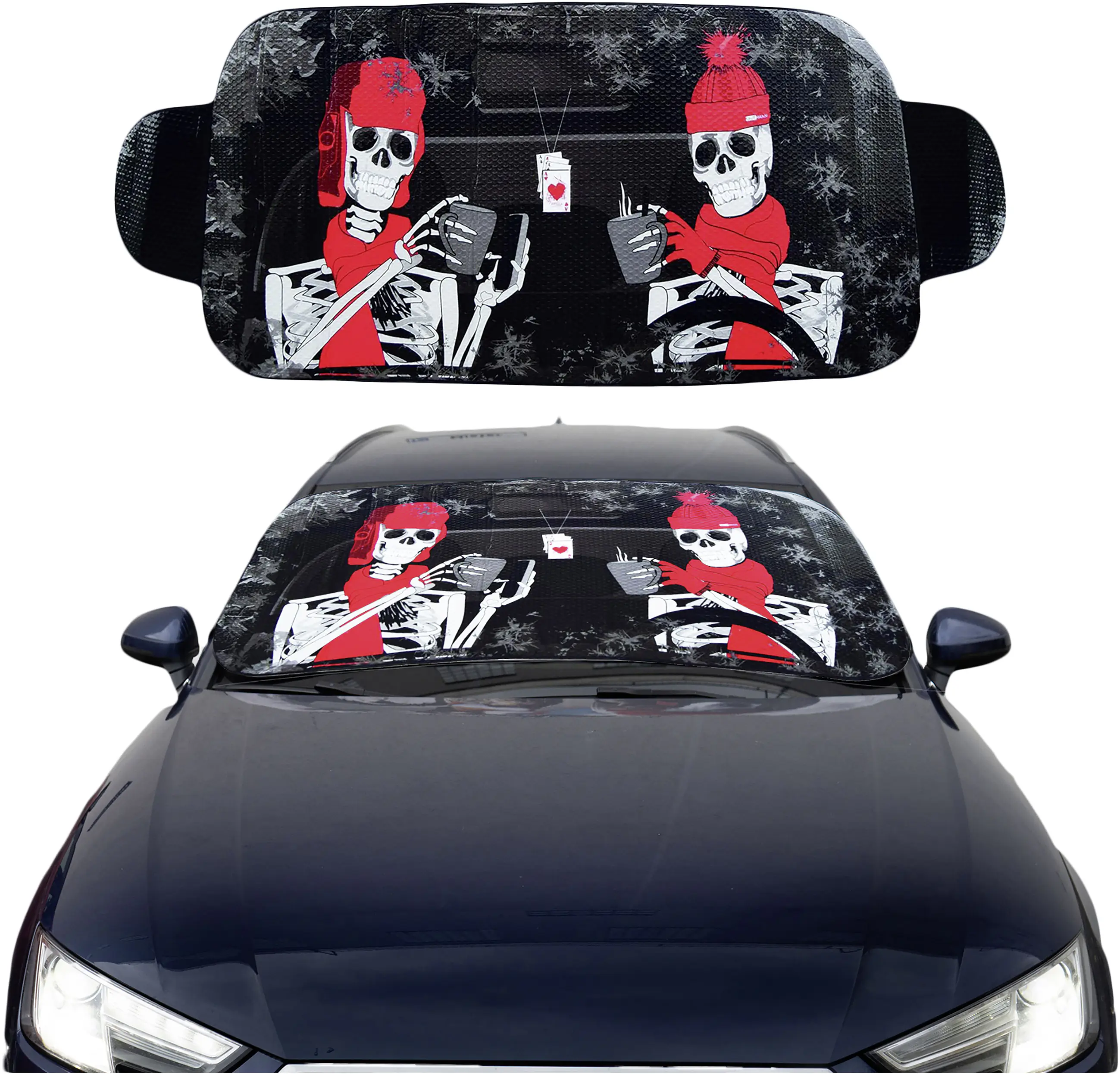 OKCars Frontscheibenabdeckung Auto Skelett 150 x 70 cm
