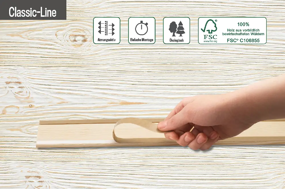 iWerk Holzpaneele zum Kleben 78 x 10 cm, 5 mm, Design whitewood