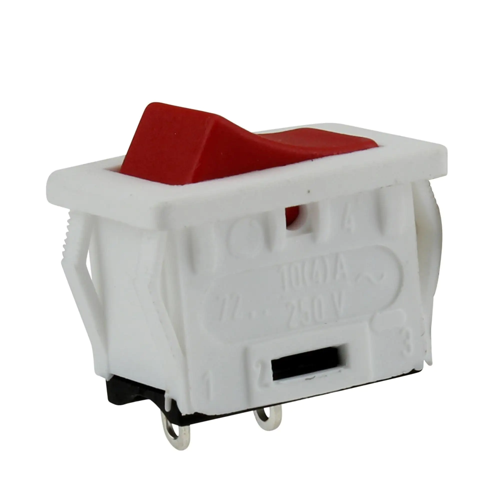 Einbau-Wippschalter 1p 250V 10A weiß/rot