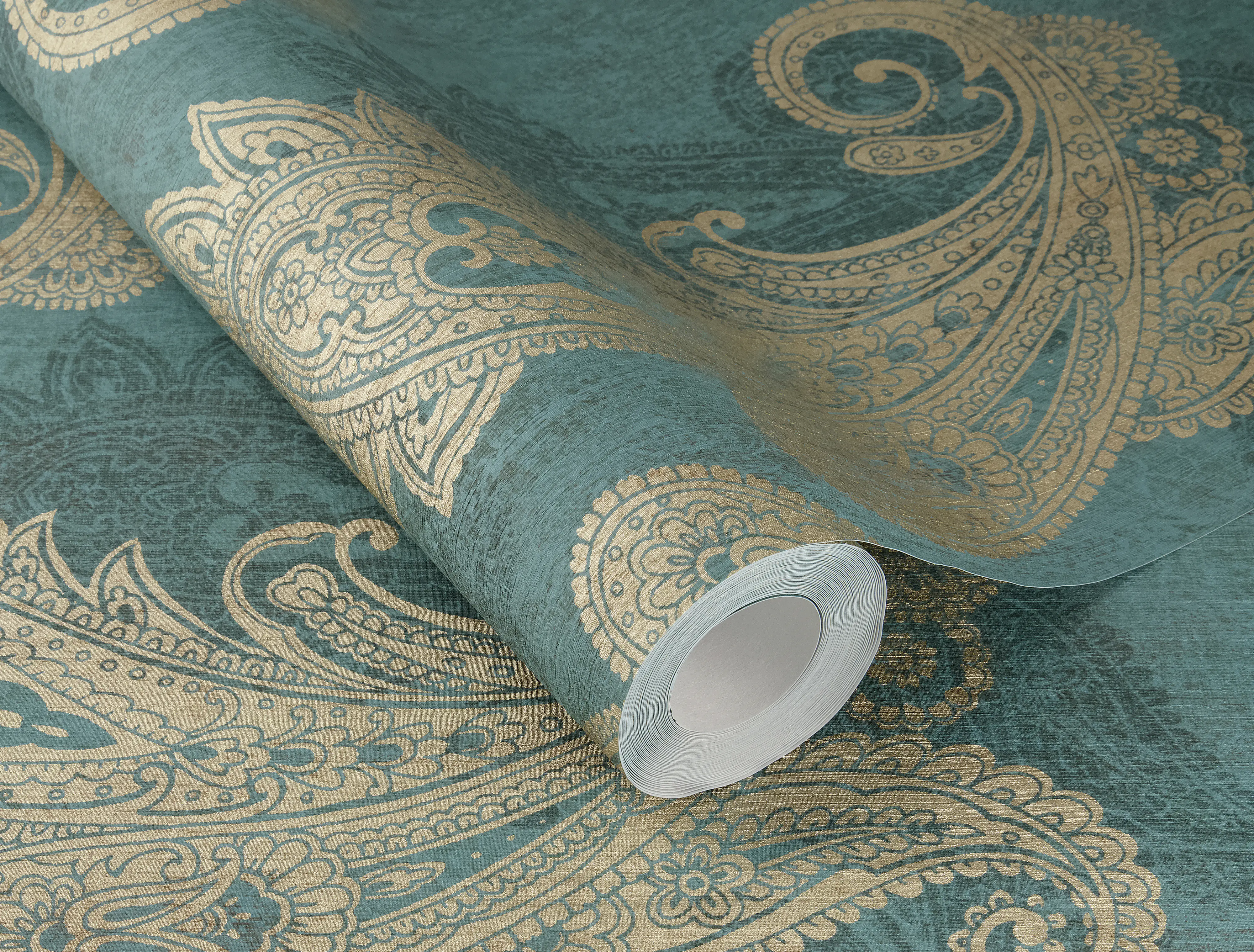 Rasch Vliestapete 746457 Grün-Opalgrün hell Muster & Motive 10,05 m x 0,53 m