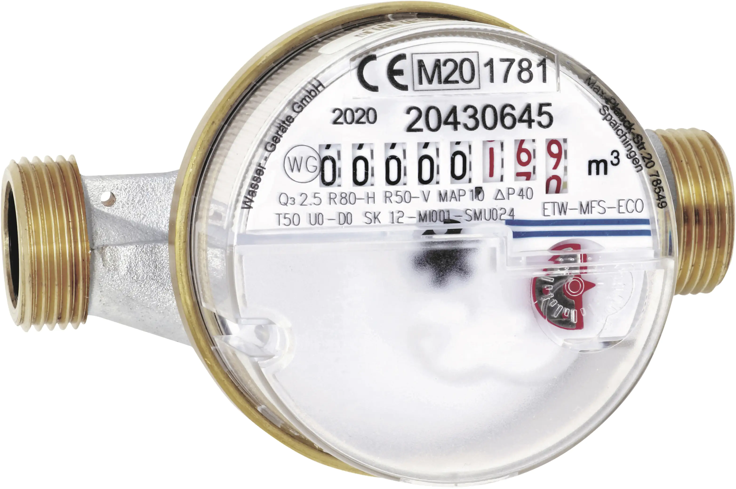 Wohnungswasserzähler Eco 3/4" QN 2,5, für Warmwasser Wohnungswasserzähler Eco 3/4" QN 2,5, für Warmwasser
