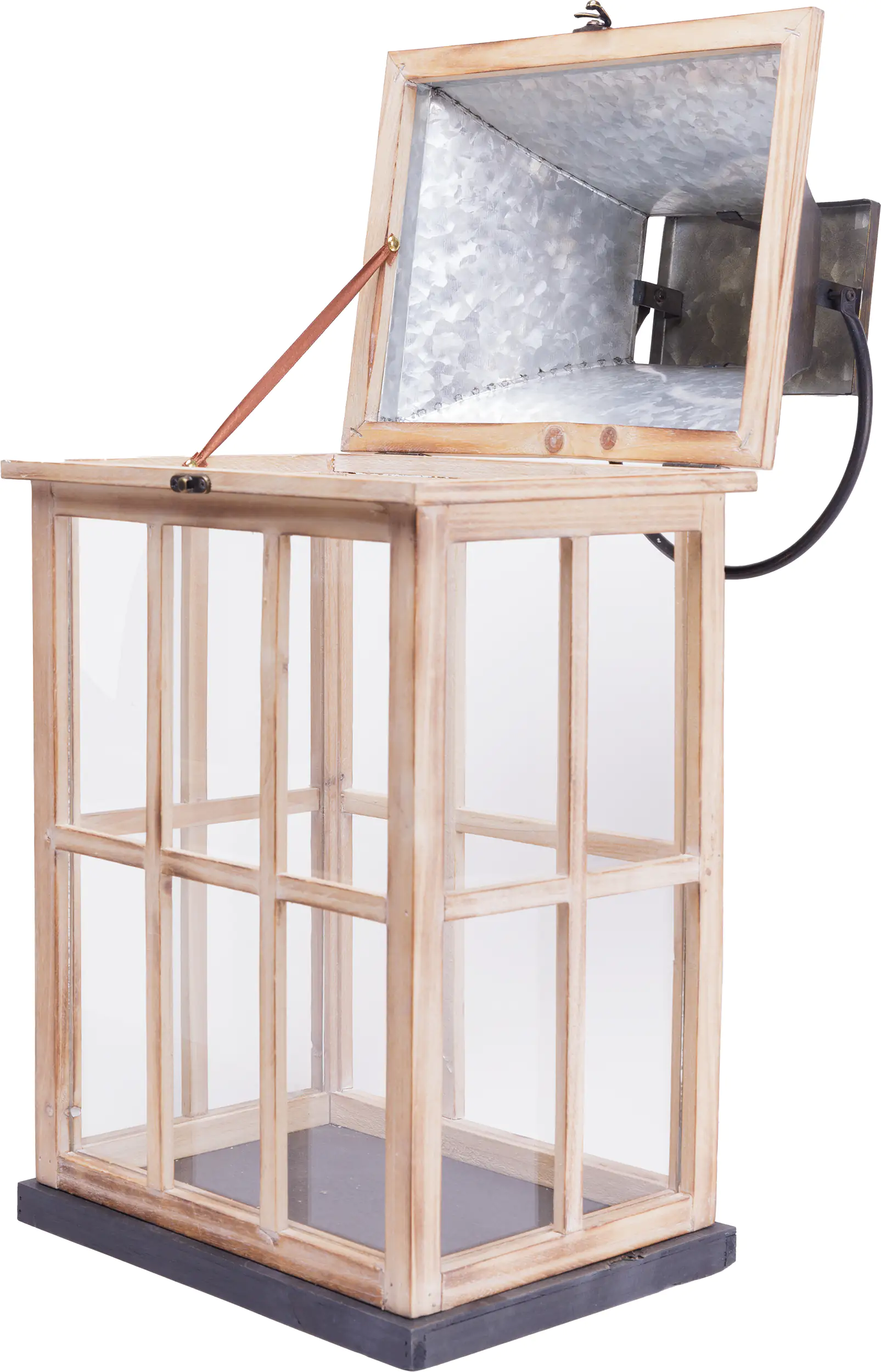 TrendLine Laterne Holz 40 x 23 x 15 cm natur