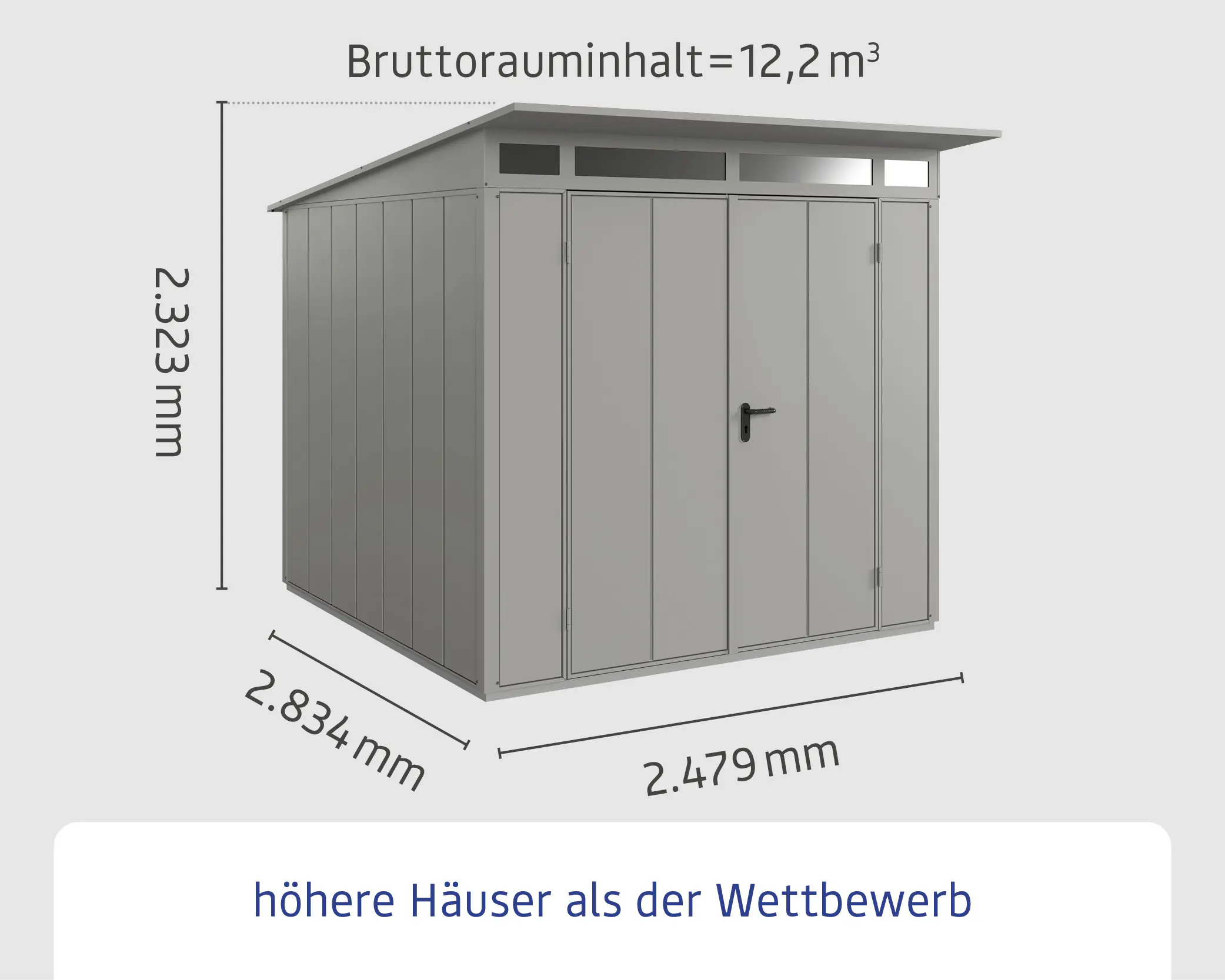 EcoStar Gerätehaus Elegant-P Typ 2 graualuminium 247,9 x 283,4 x 232,3 cm