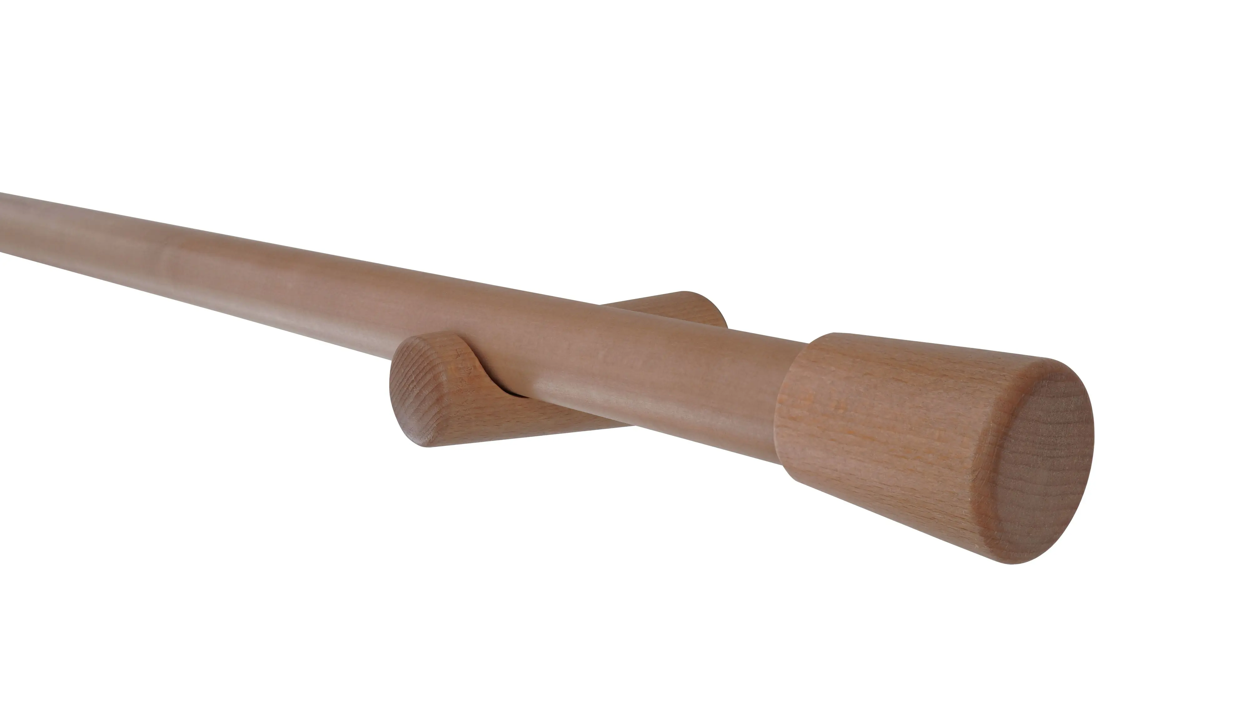 Gardinia Holz-Gardinenstangen-Set Koro 1-Lauf 200 cm buche-optik