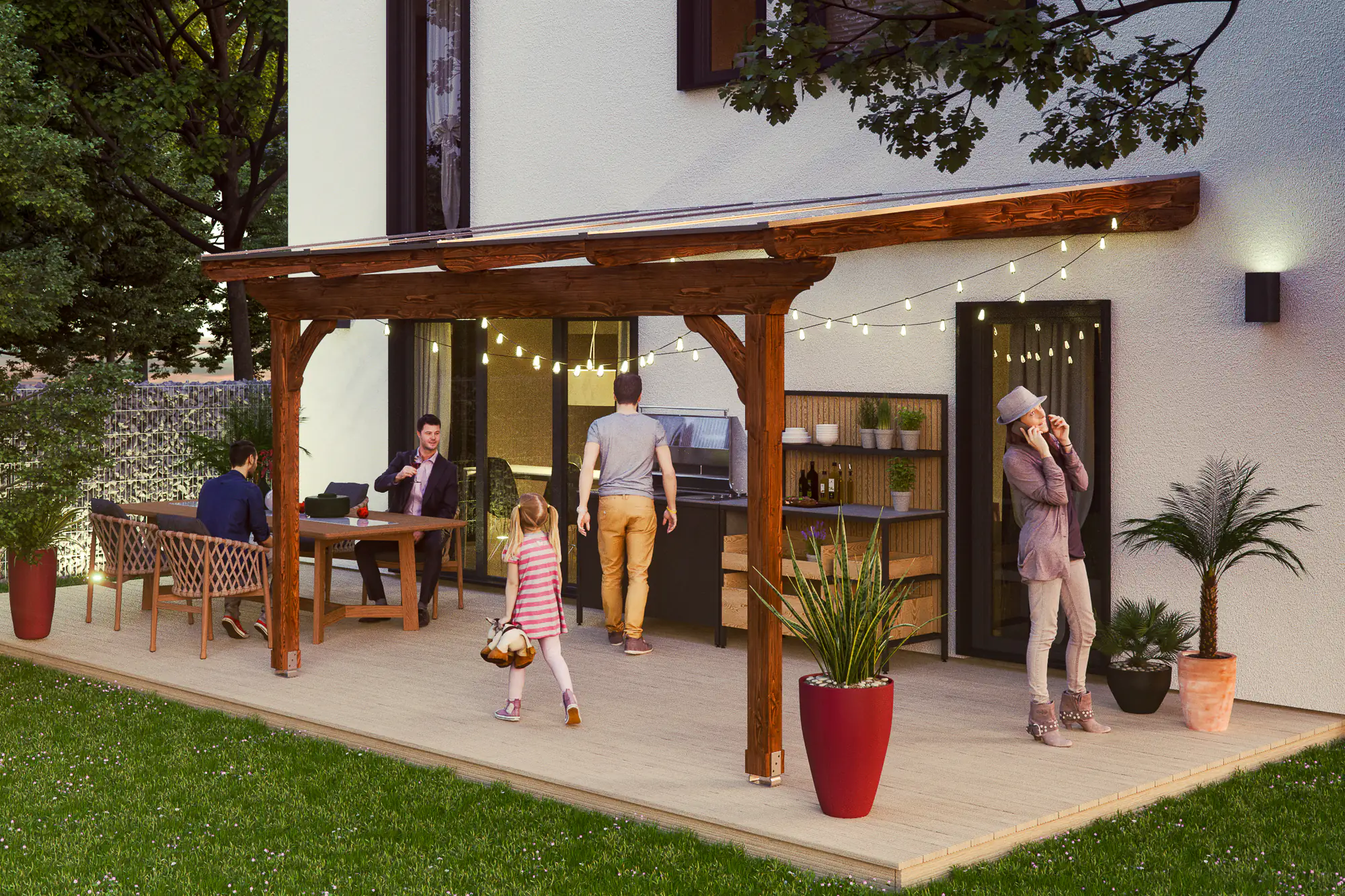 4018211005932 SKAN HOLZ Terrassenüberdachung Ravenna 434 x 250 cm Douglasie