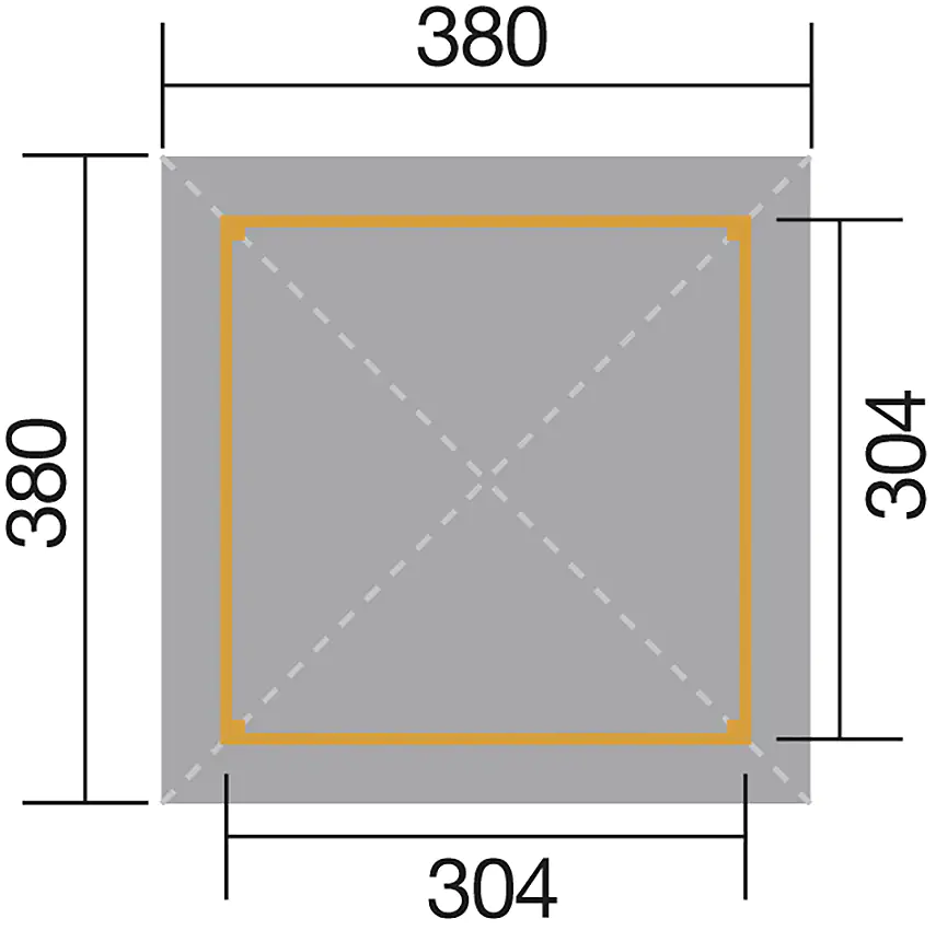 Weka Gartenlaube Gartenoase 304 x 304 cm natur mit Dachaufsatz