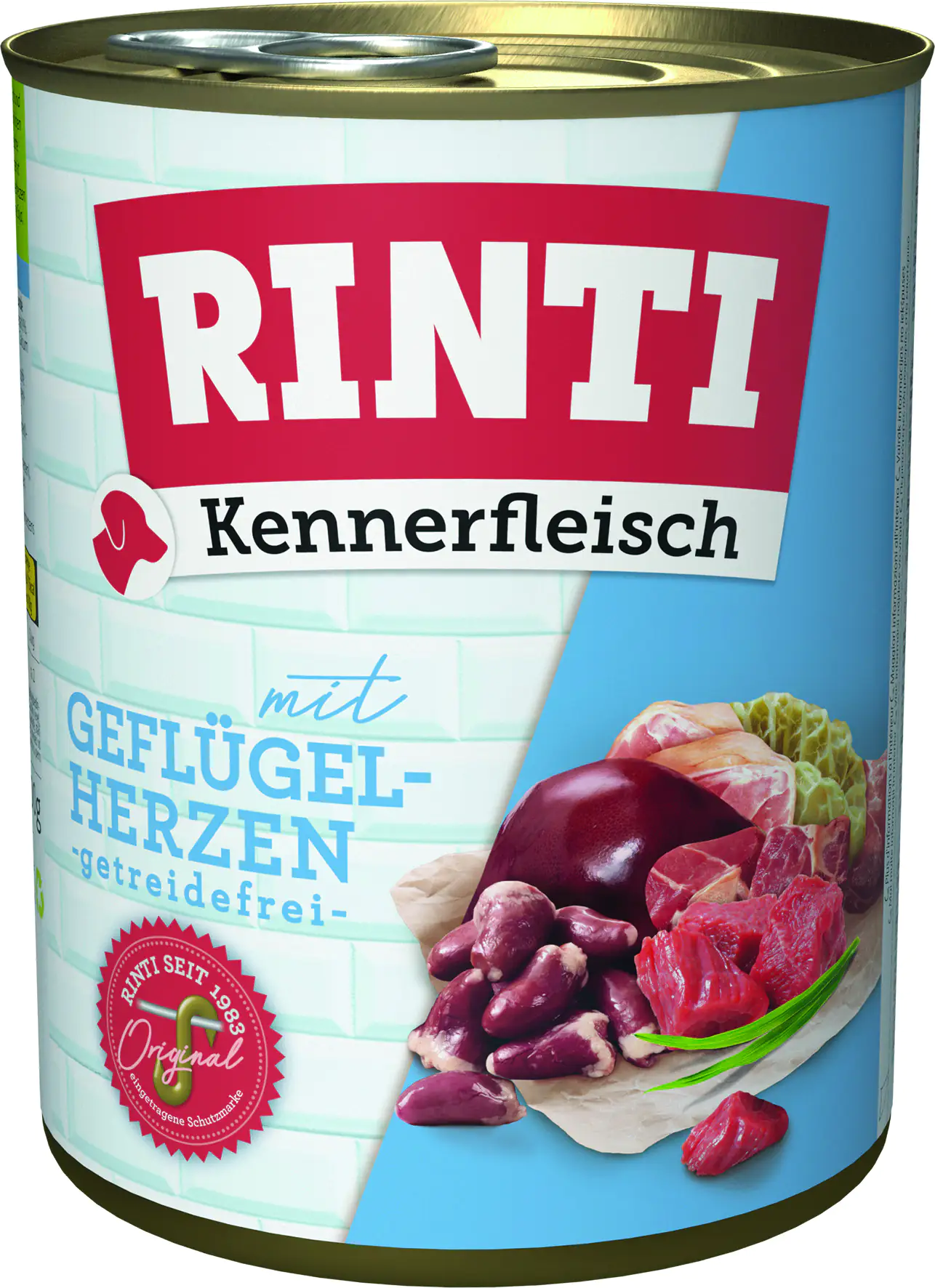 Rinti Kennerfleisch Hundenassfutter Adult 800 g Geflügelherzen bei Kartonabnahme Rinti Kennerfleisch Hundenassfutter Adult 800 g Geflügelherzen bei Kartonabnahme