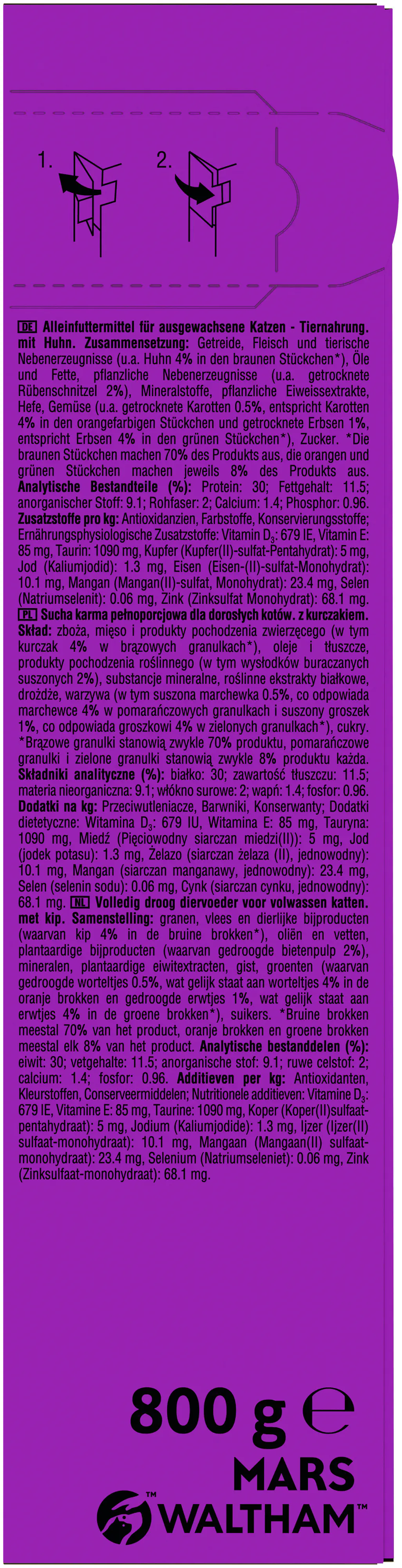 Whiskas Trockenfutter 1+ mit Huhn 800 g
