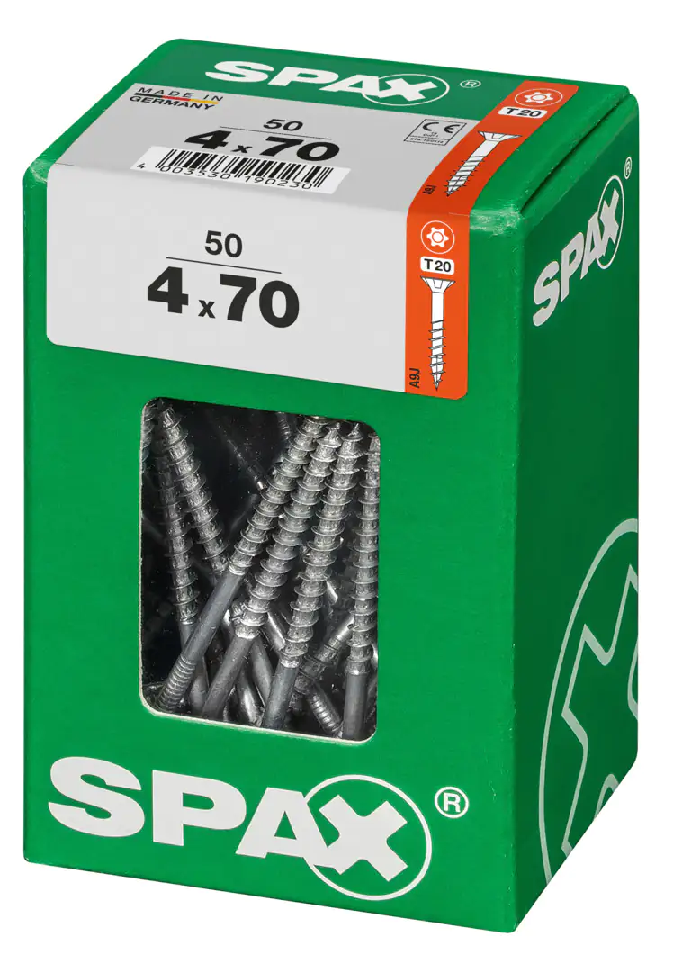 Spax Universalschrauben 4.0 x 70 mm TX 20 - 50 Stk. Spax Universalschrauben 4.0 x 70 mm TX 20 - 50 Stk.
