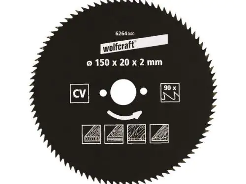 Wolfcraft Kreissägeblatt Ø 150 mm Bohrung Ø 20 mm 90 Zähne