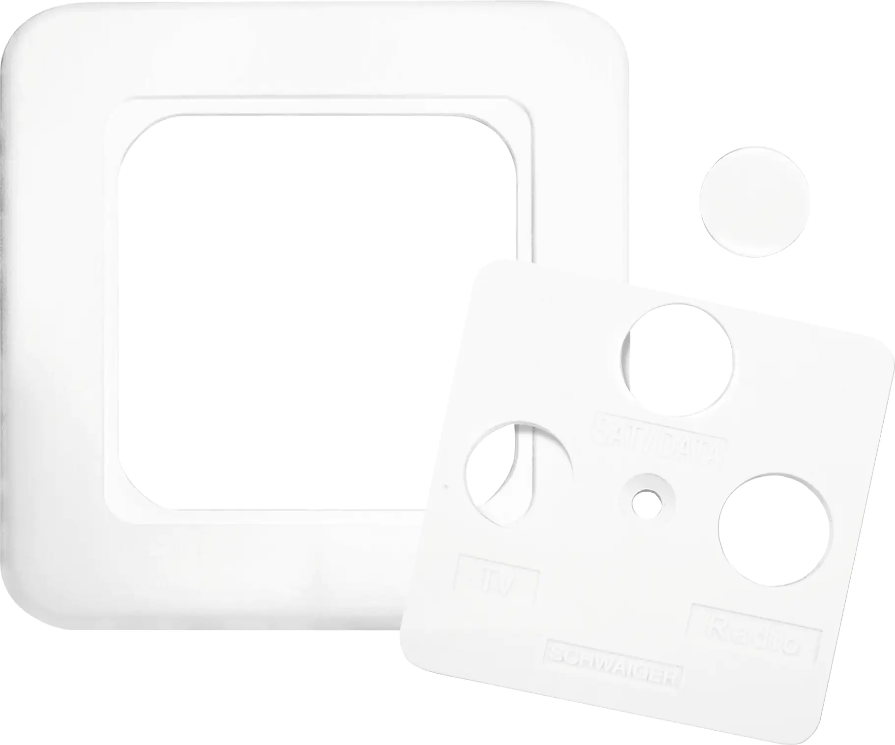 Schwaiger Zwei-Drei-Loch Abdeckrahmen ADE-ADR 532 weiß, für SAT- und Antennendosen