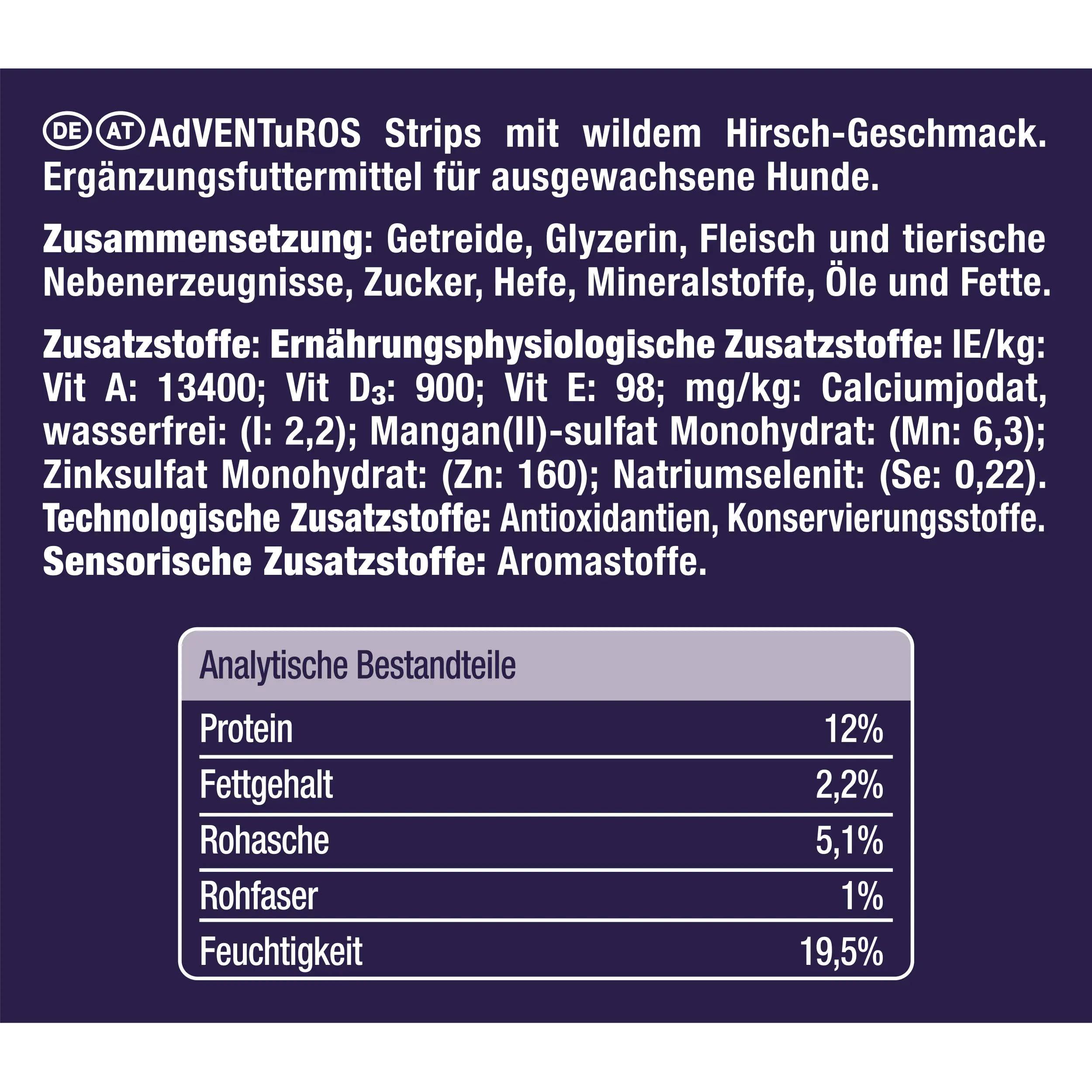 Adventuros mit Hirschgeschmack 90 g Adventuros mit Hirschgeschmack 90 g