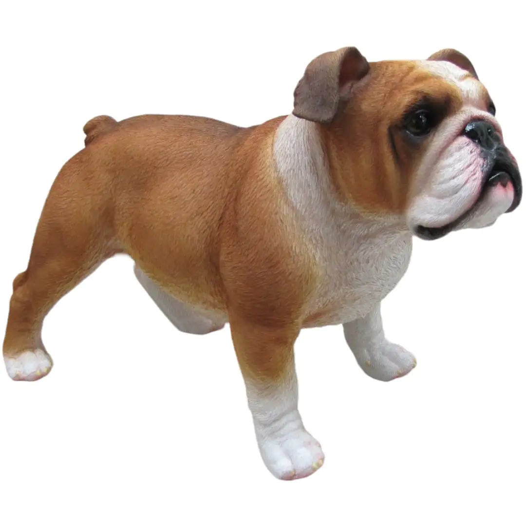 Dekofigur Bulldogge stehend 37 x 24 x 17 cm braun weiß