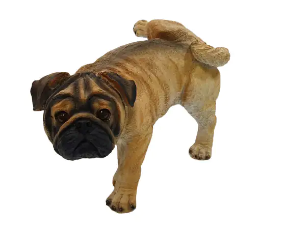 Dekofigur Mops pinkeln 28 x 22 x 41 cm