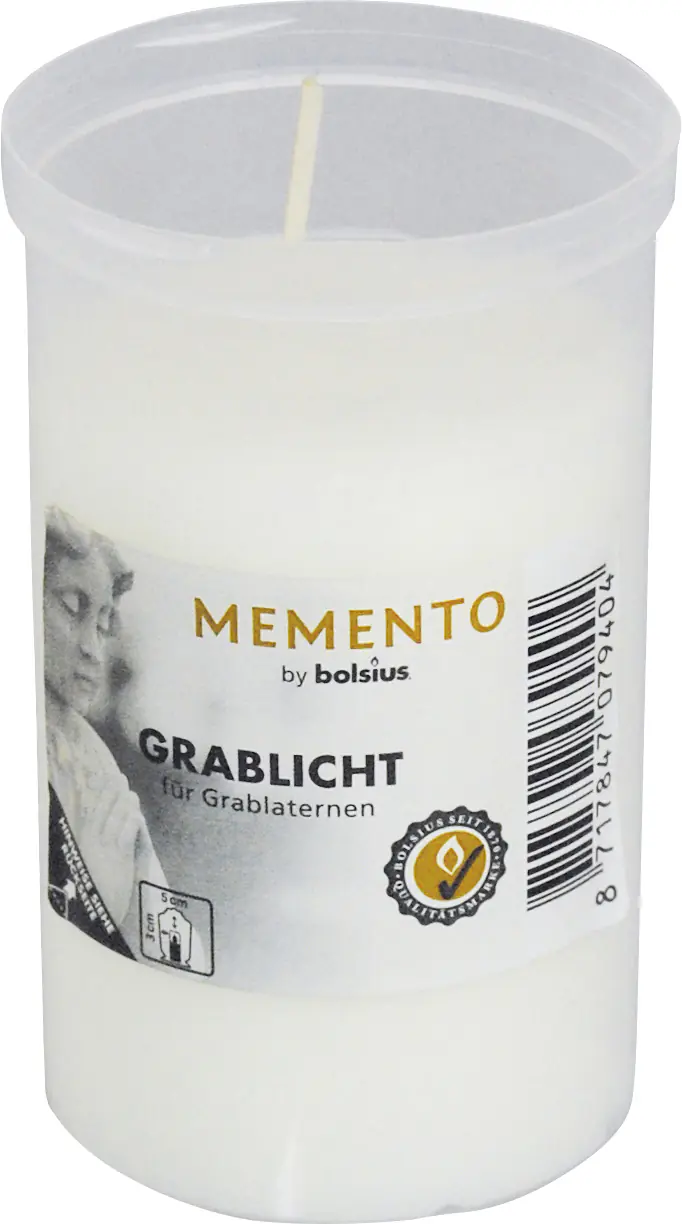 Bolsius Dauerbrenner Nr. 3 weiß, Höhe 9,9 cm, Ø 6,1 cm