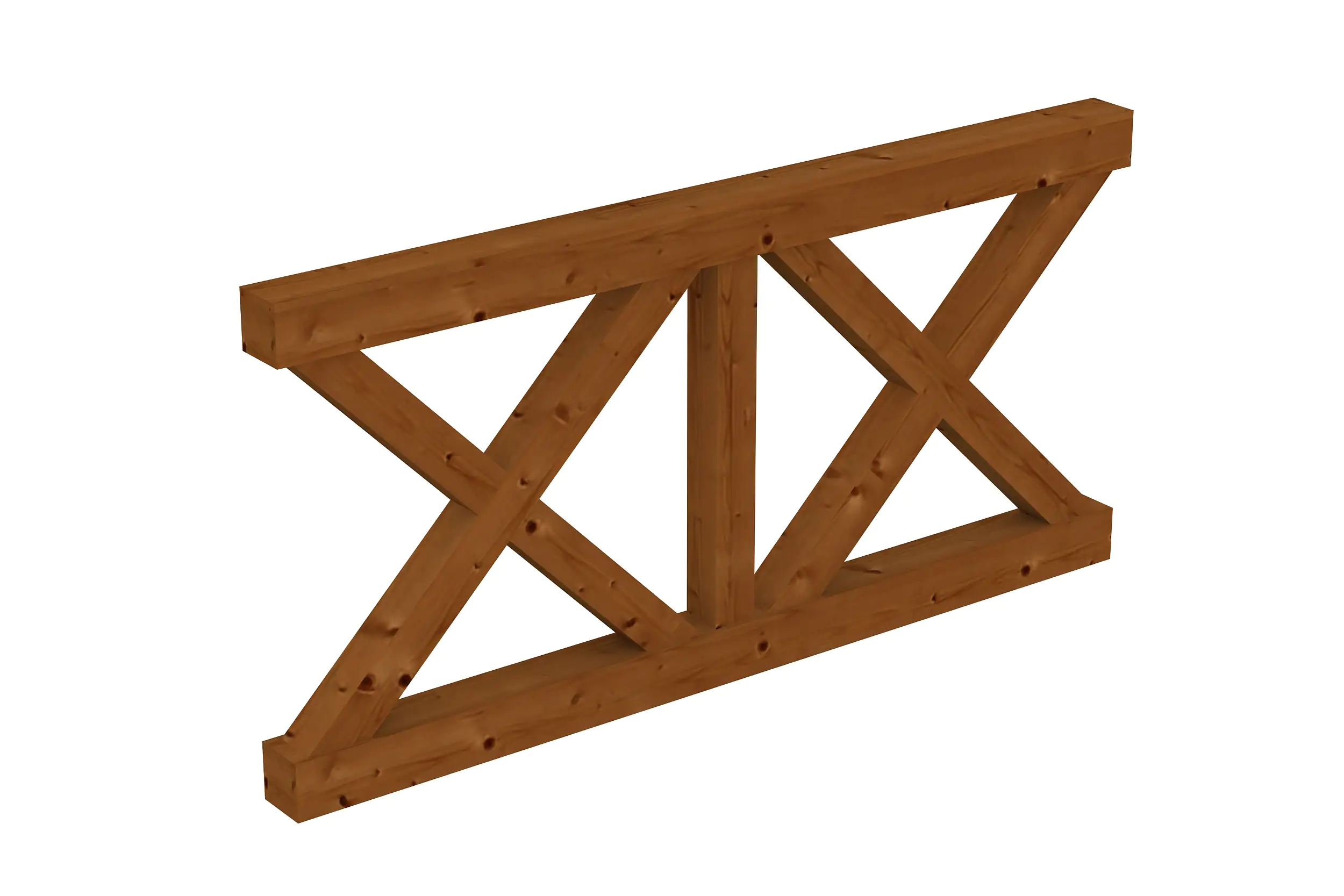 4018211004997 SKAN HOLZ Brüstung Andreaskreuz 170 x 84 cm, Fichte, lasiert in Nussbaum