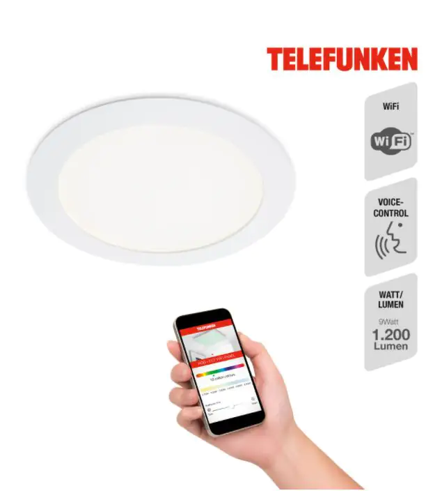 Telefunken LED Einbauleuchte Direkt Smart WiFiRG weiß Telefunken LED Einbauleuchte Direkt Smart WiFiRG weiß