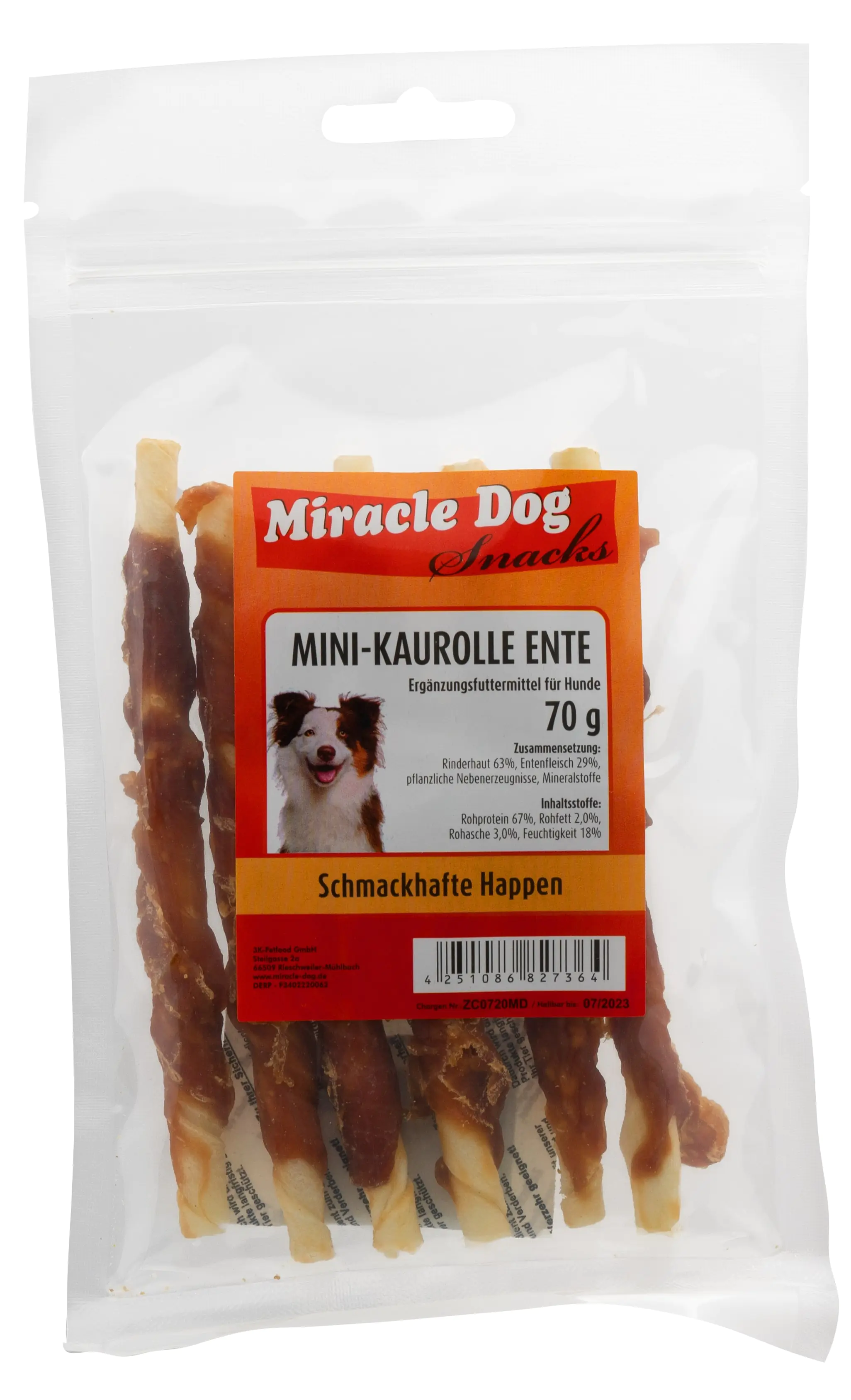 Miracle Dog Mini-Kaurolle Ente 70 g Miracle Dog Mini-Kaurolle Ente 70 g