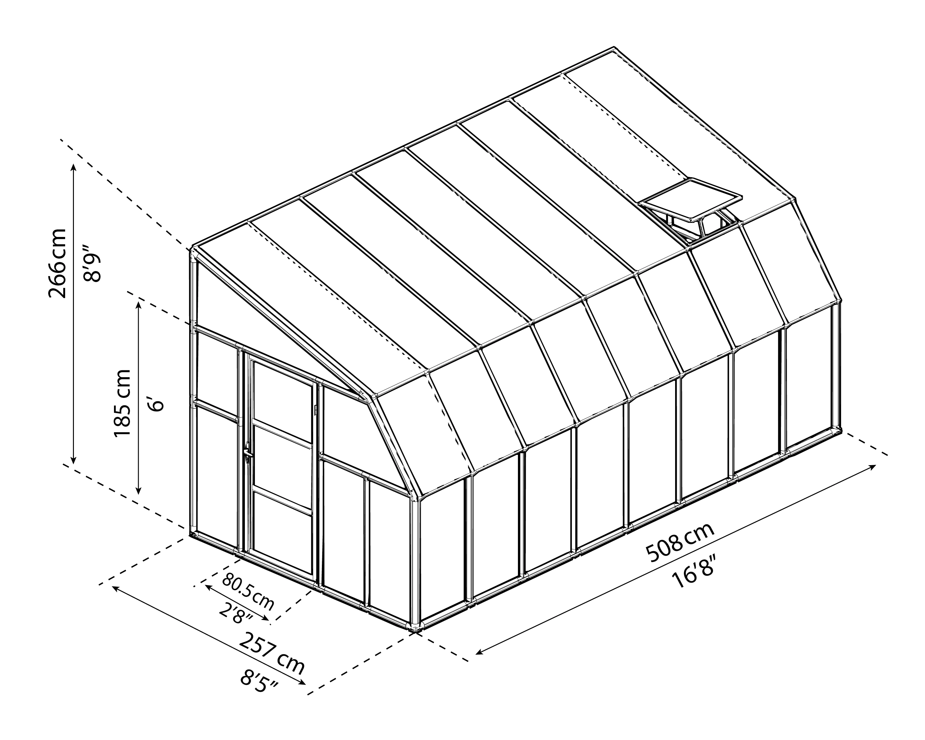 Canopia Gewächshaus Sun Room PVC weiß 508 x 257 cm
