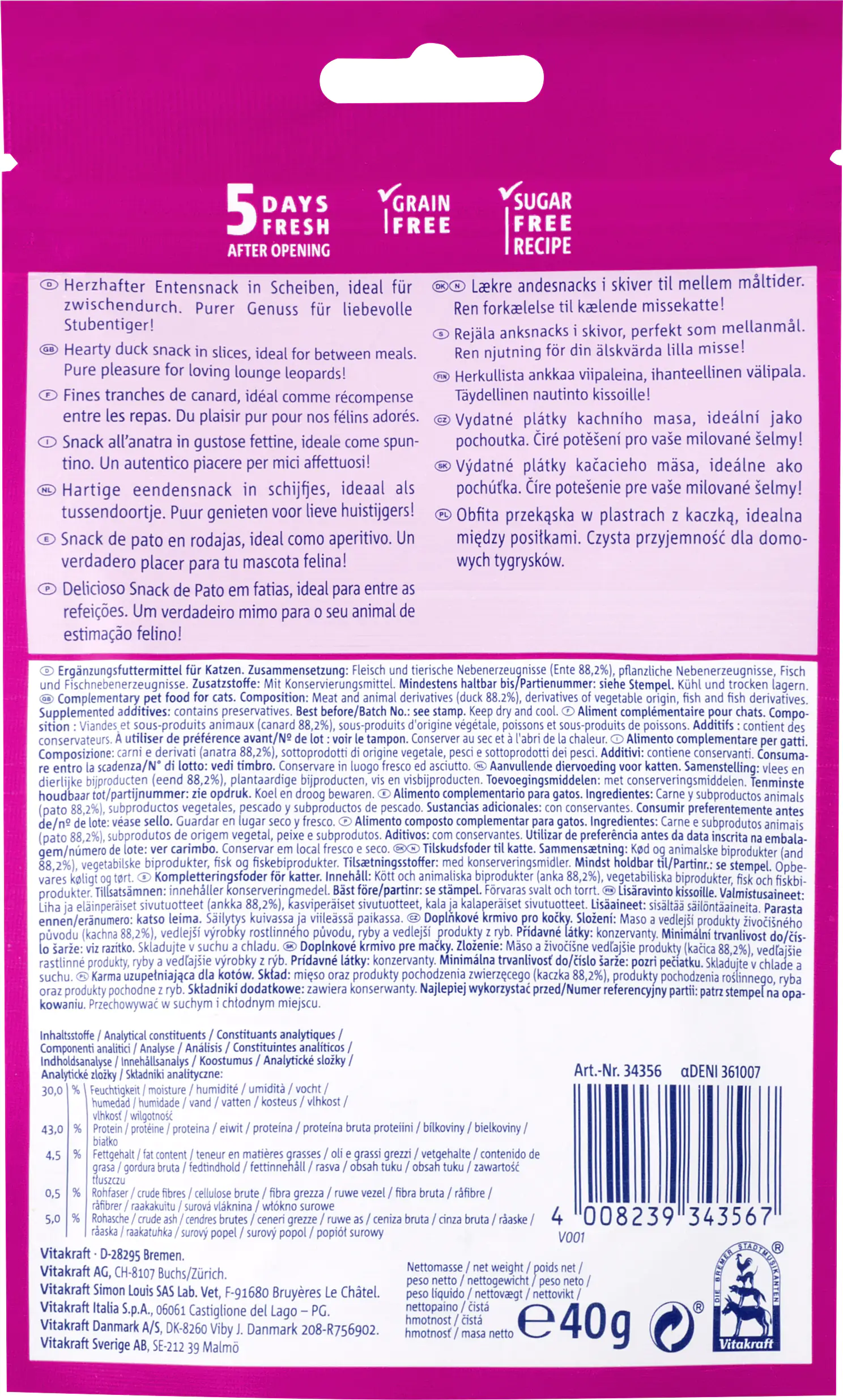 Vitakraft Mininos Entensnack 40 g Vitakraft Mininos Entensnack 40 g