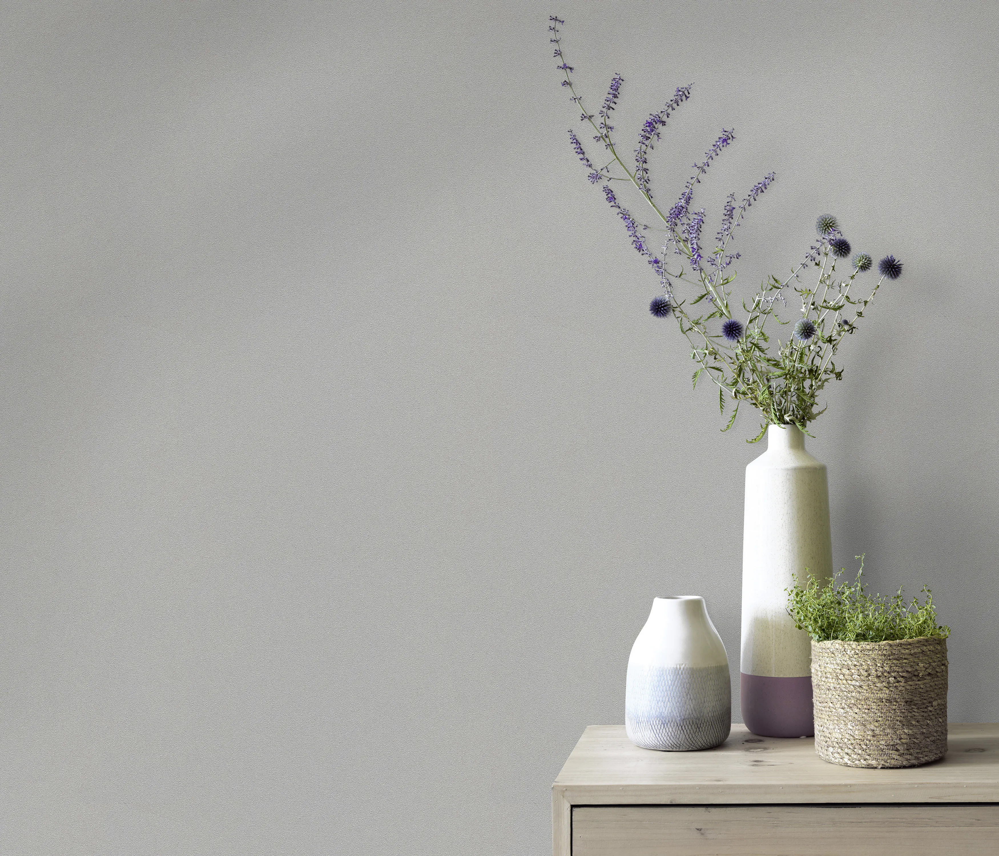 Erismann Vliestapete 02403-20, Uni grau, 10,05 x 0,53 m