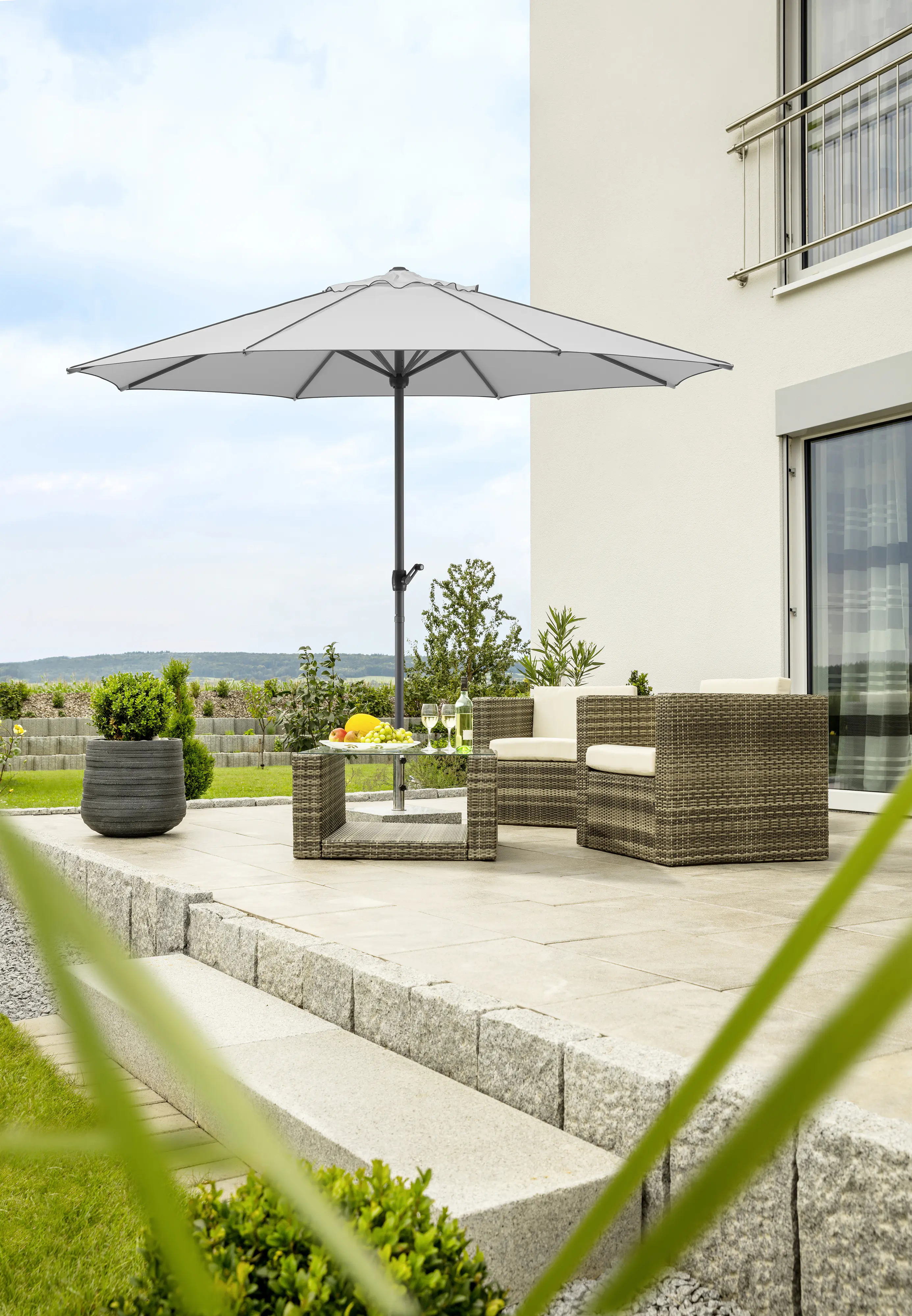 Schneider Sonnenschirm Adria silbergrau Ø 350 cm