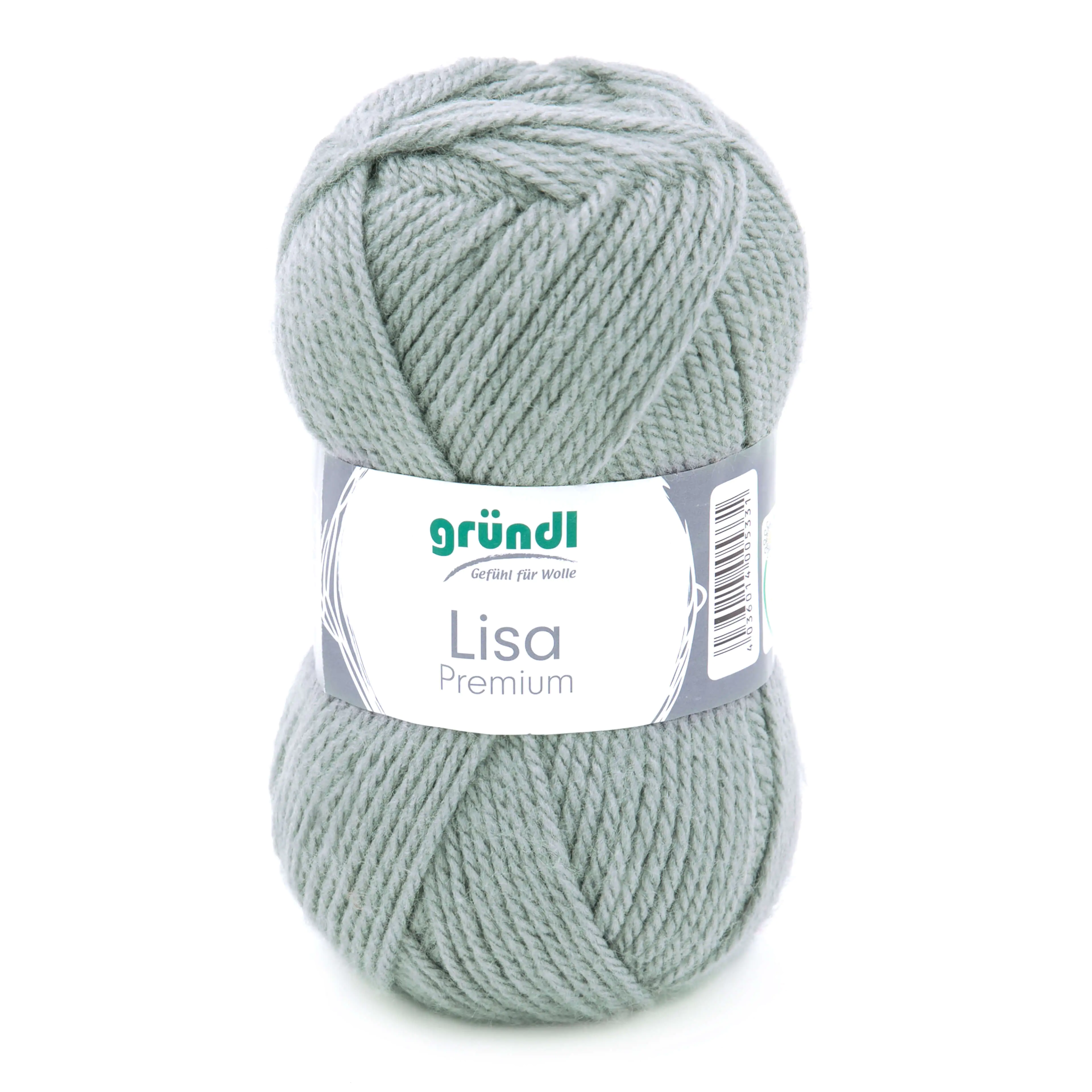 Gründl Wolle Lisa Premium uni 50 g kieselgrau