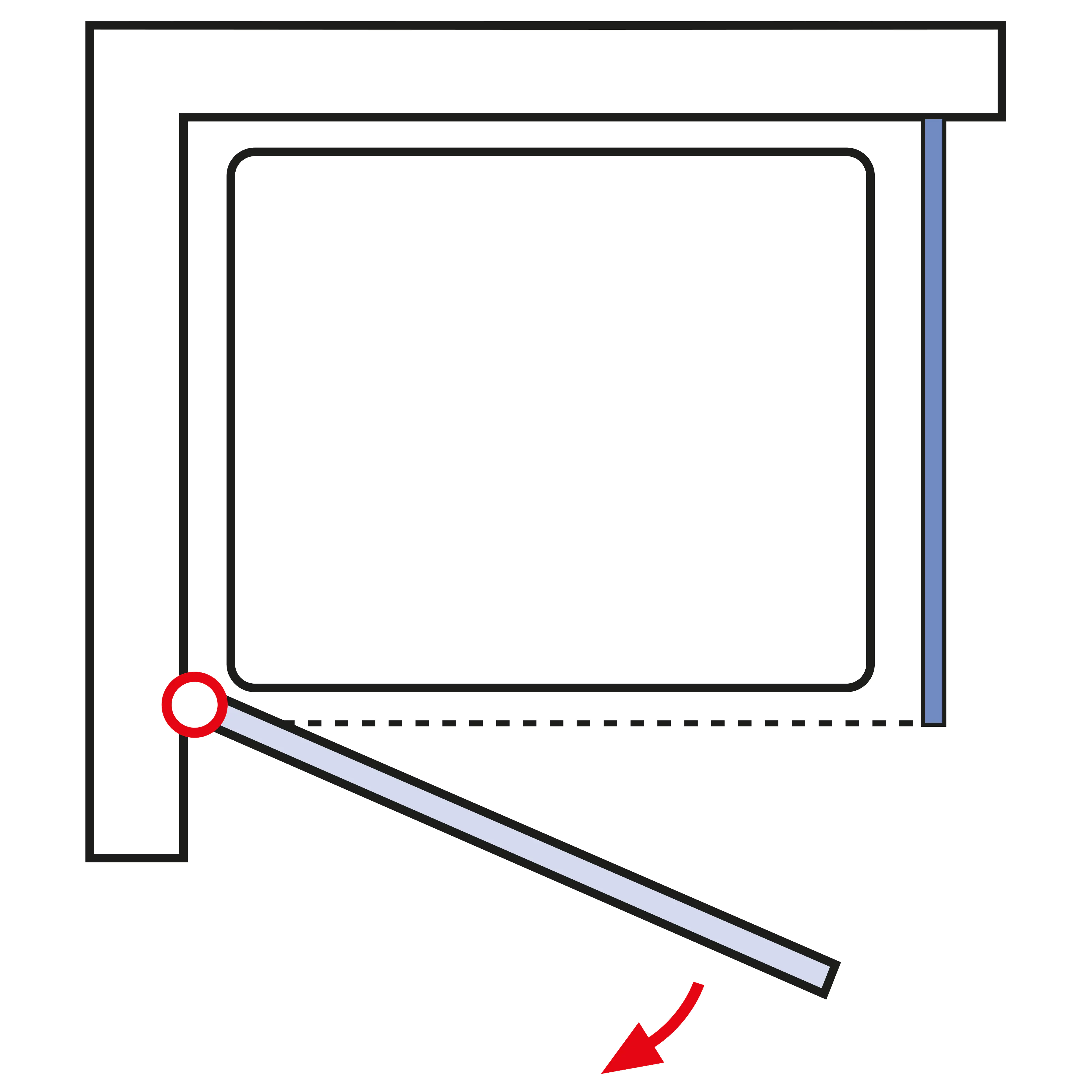 Schulte Drehtür Seitenwand Duschwanne 80 x 80 x 200 cm Garant