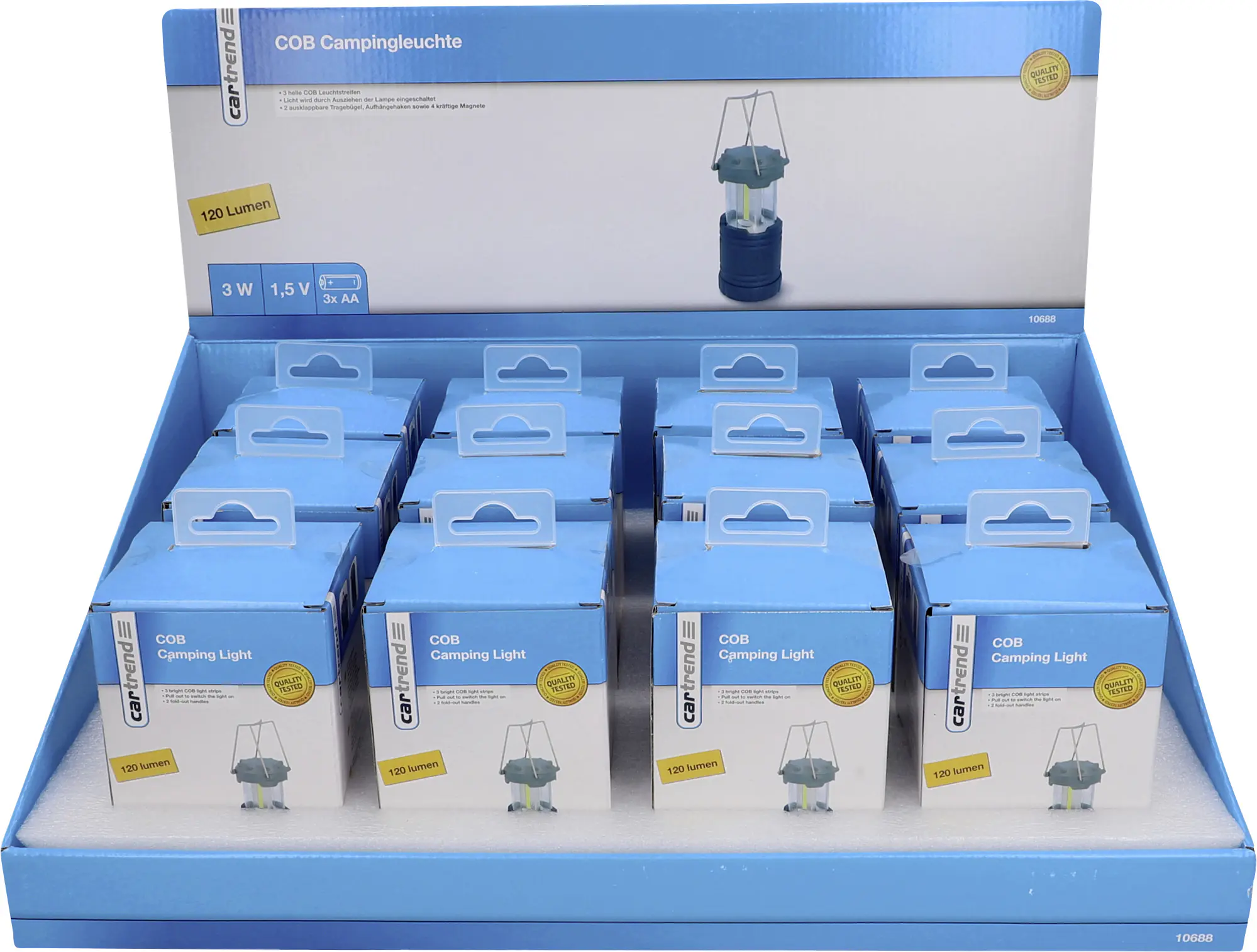 Cartrend COB Campingleuchte ausziehbar 120 Lumen