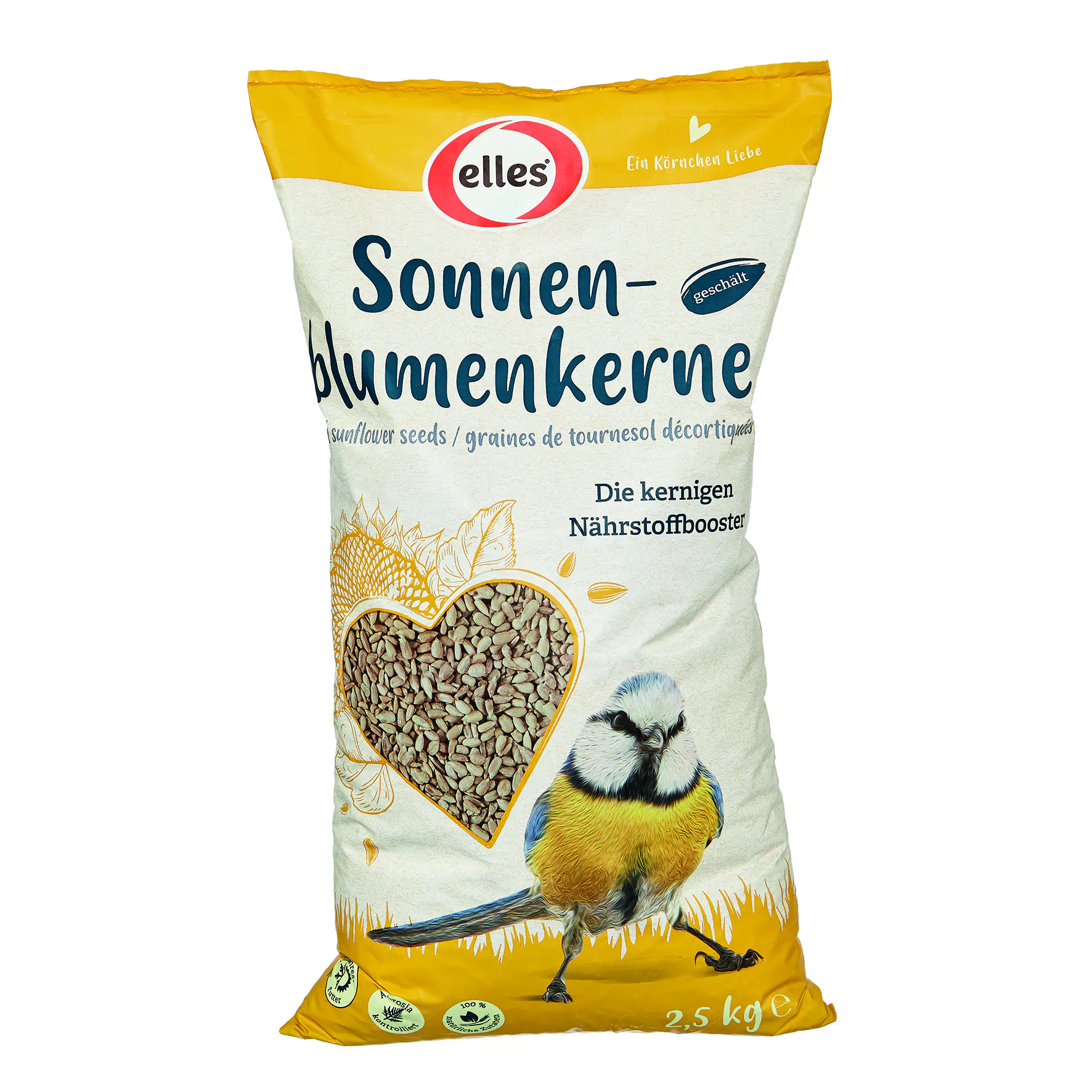 Elles Wildvogelfutter Sonnenblumenkerne geschält 2,5 kg