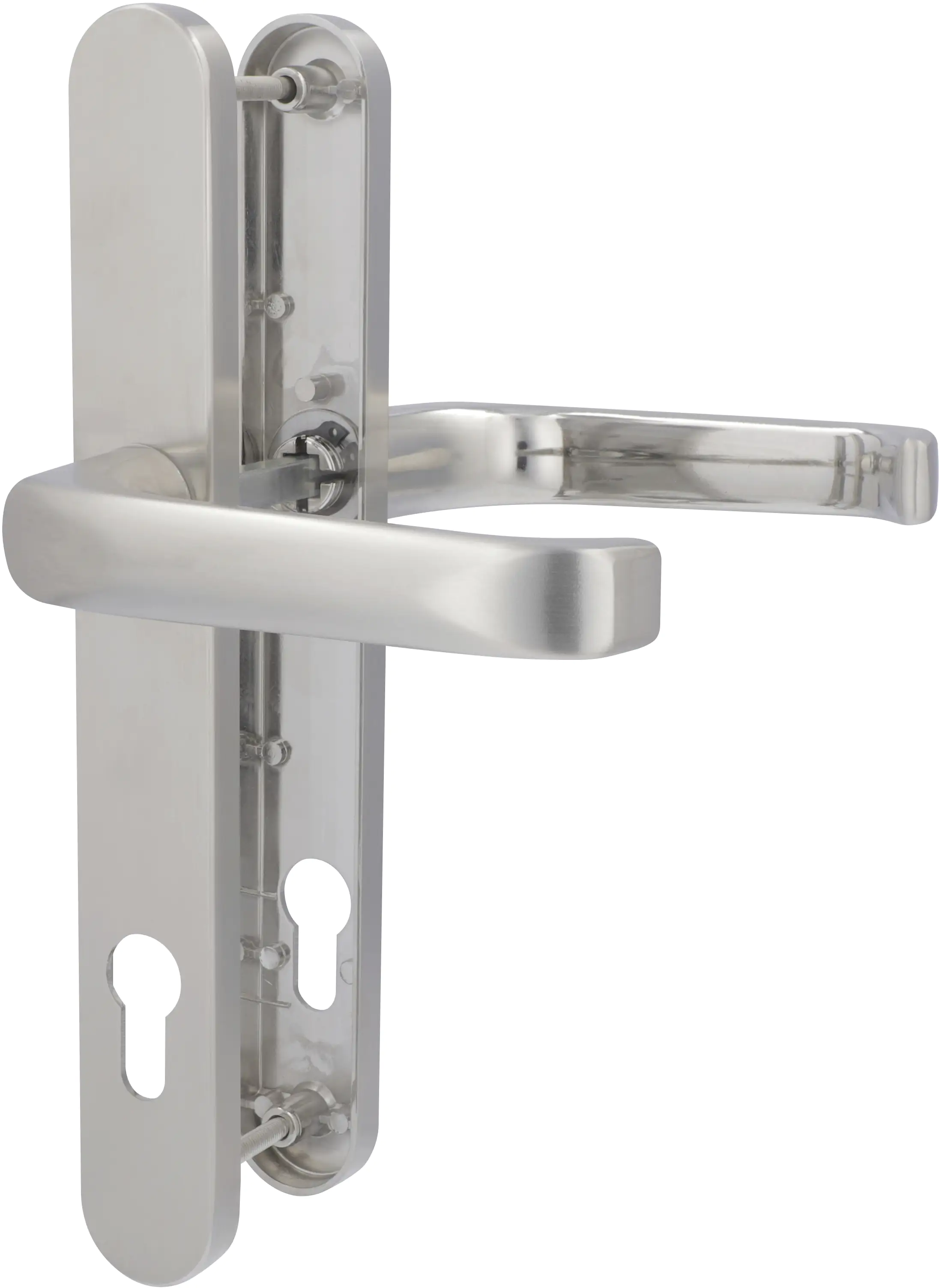 Alpertec Schmalrahmengarnitur Oval Drücker/Drücker Edelstahl silber