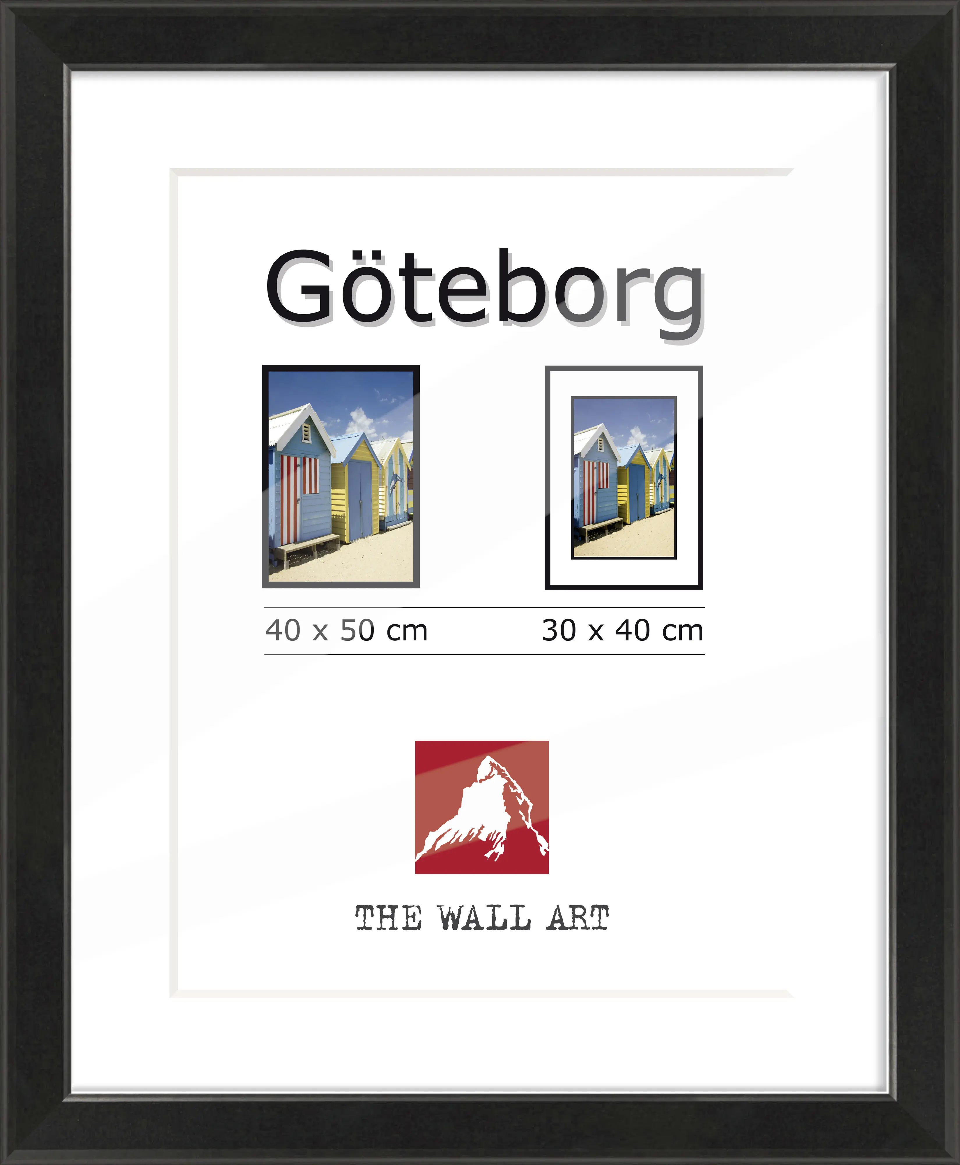 Bilderrahmen Holz Göteborg schwarz 40 x 50 cm