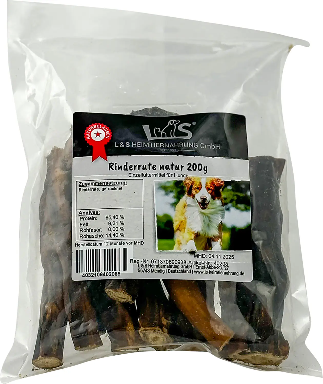 L&S Hundesnack Rinderrute natur 200 g