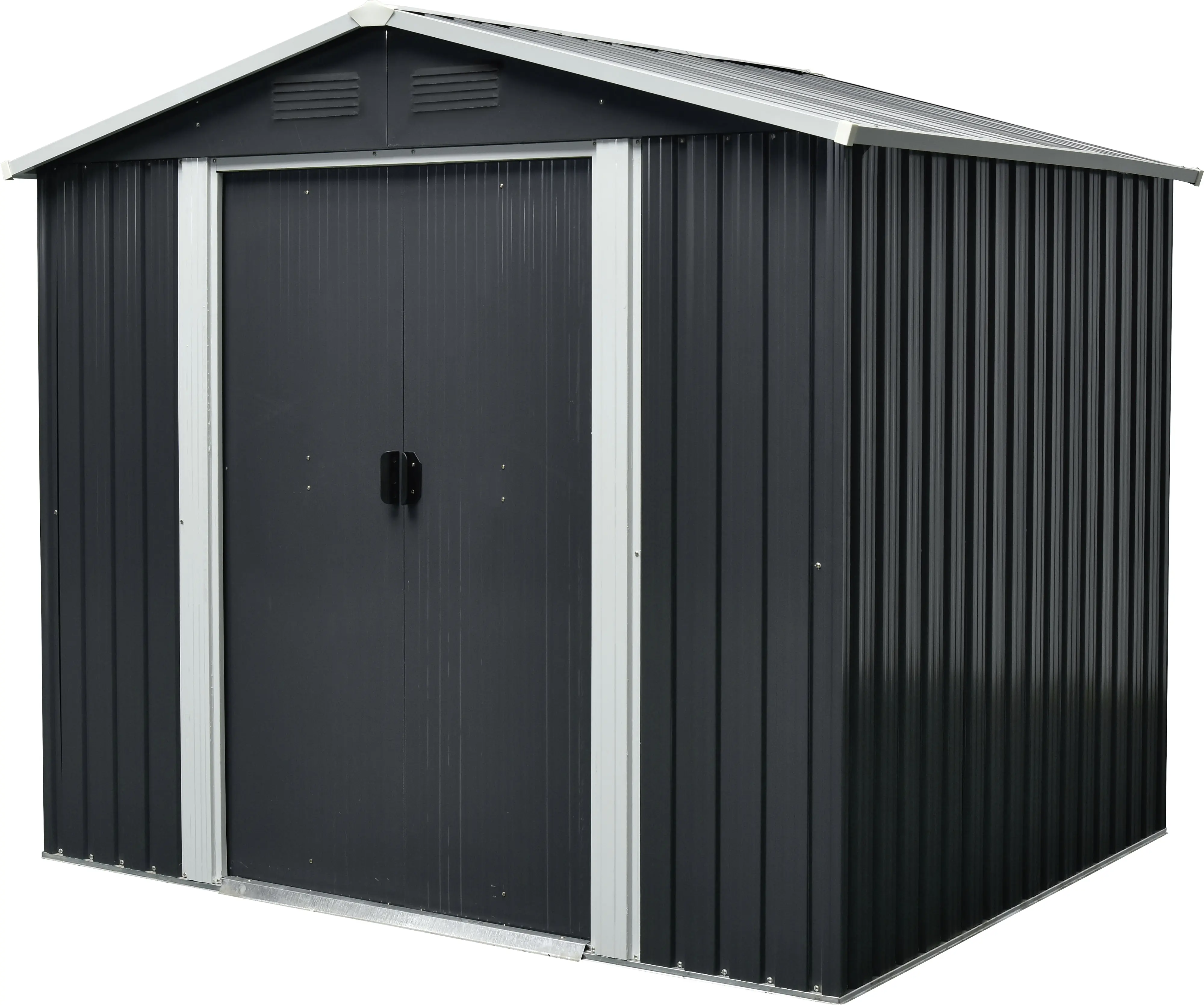 Pergart Metallgerätehaus Dresden II 86 226 x 162 cm schiefer-creme