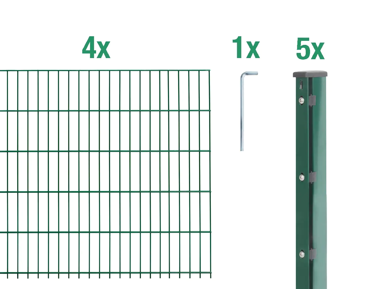 Alberts Doppelstabmatten-Grundset 10 m 250 x 183 cm 6/5/6 grün