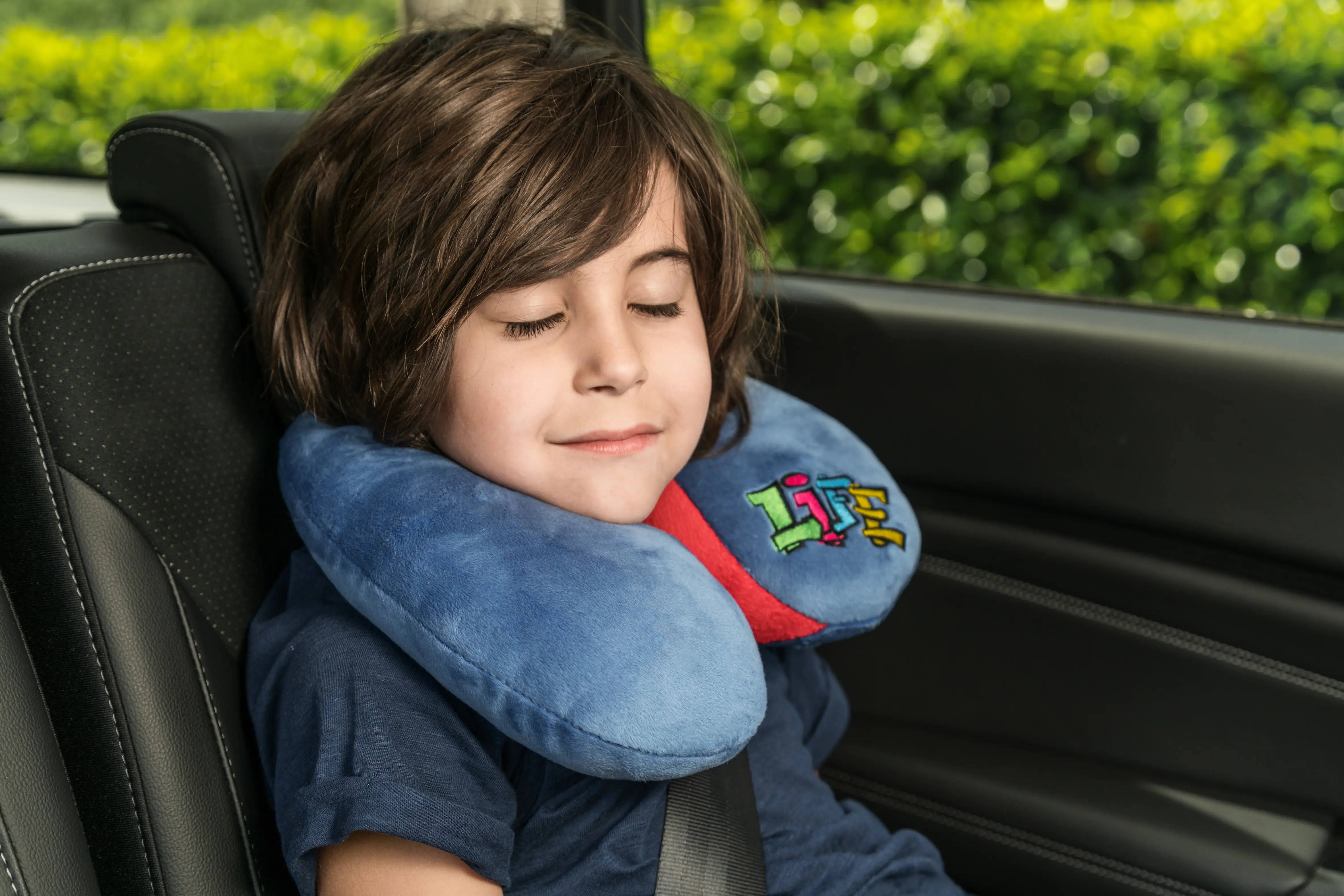 Walser Nackenrolle Graffiti blau 1-teilig