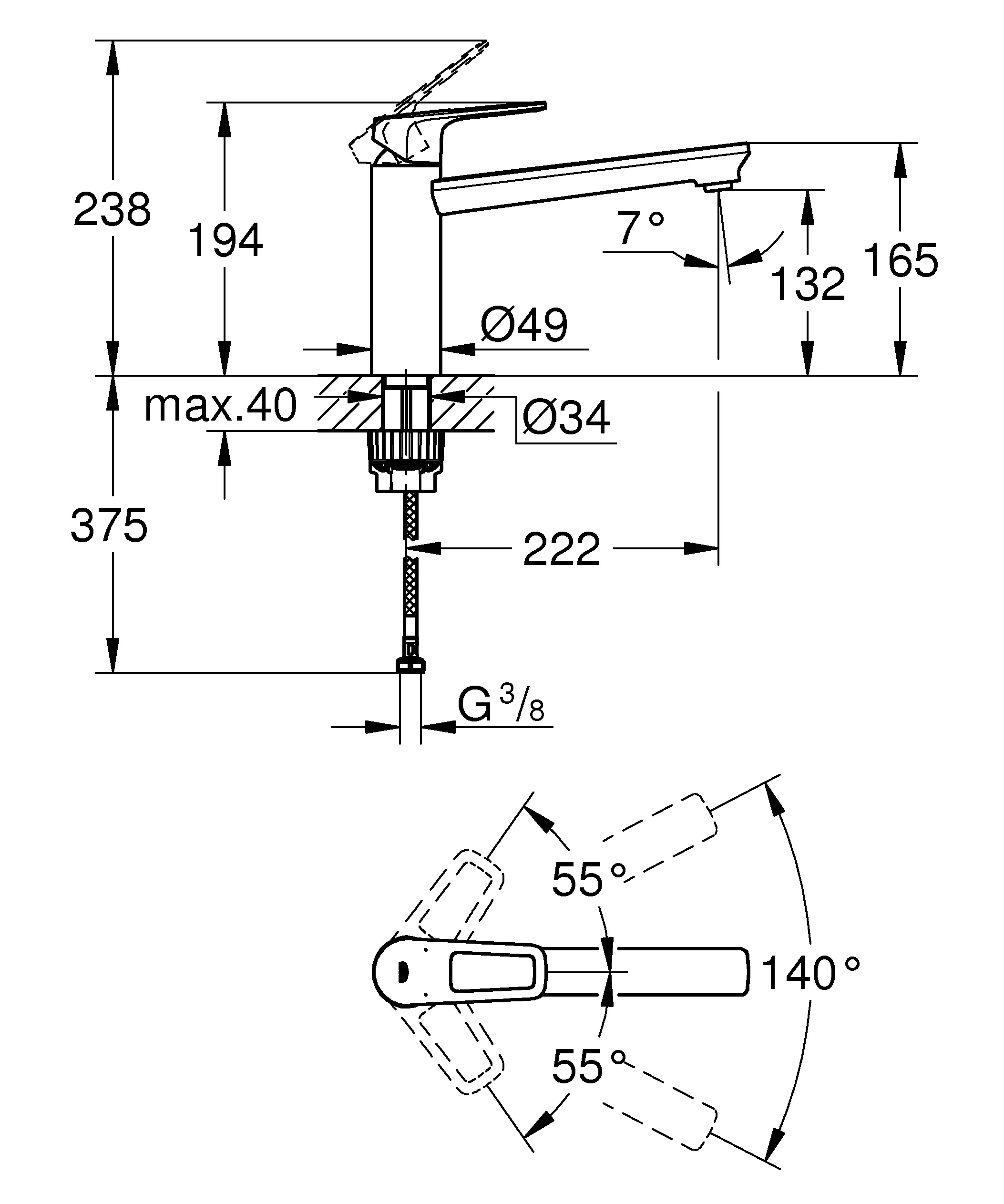 Grohe Spültischarmatur Start Loop chrom