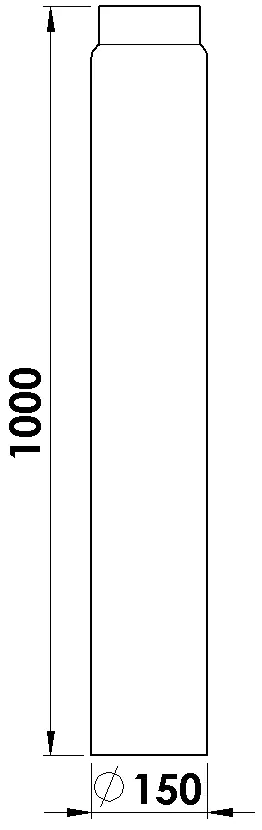 FireFix Ofenrohr Ø 150 mm, 100 cmgrau