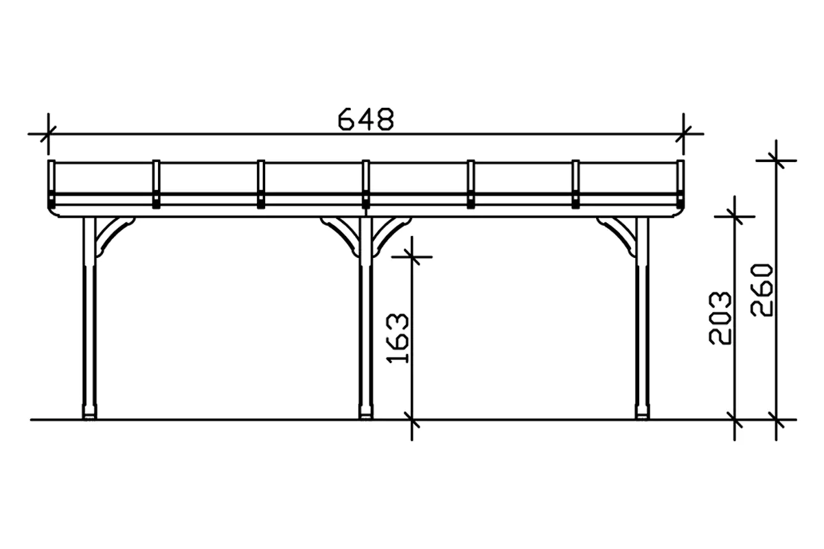 4018211200139_2110734 SKAN HOLZ Terrassenüberdachung Rimini 648 x 250 cm, Douglasie, natur