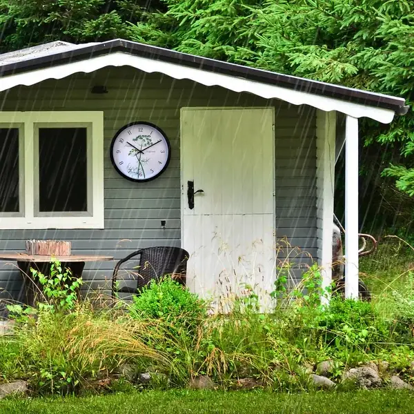 Nextime Außenwanduhr Anethium 30 cm schwarz