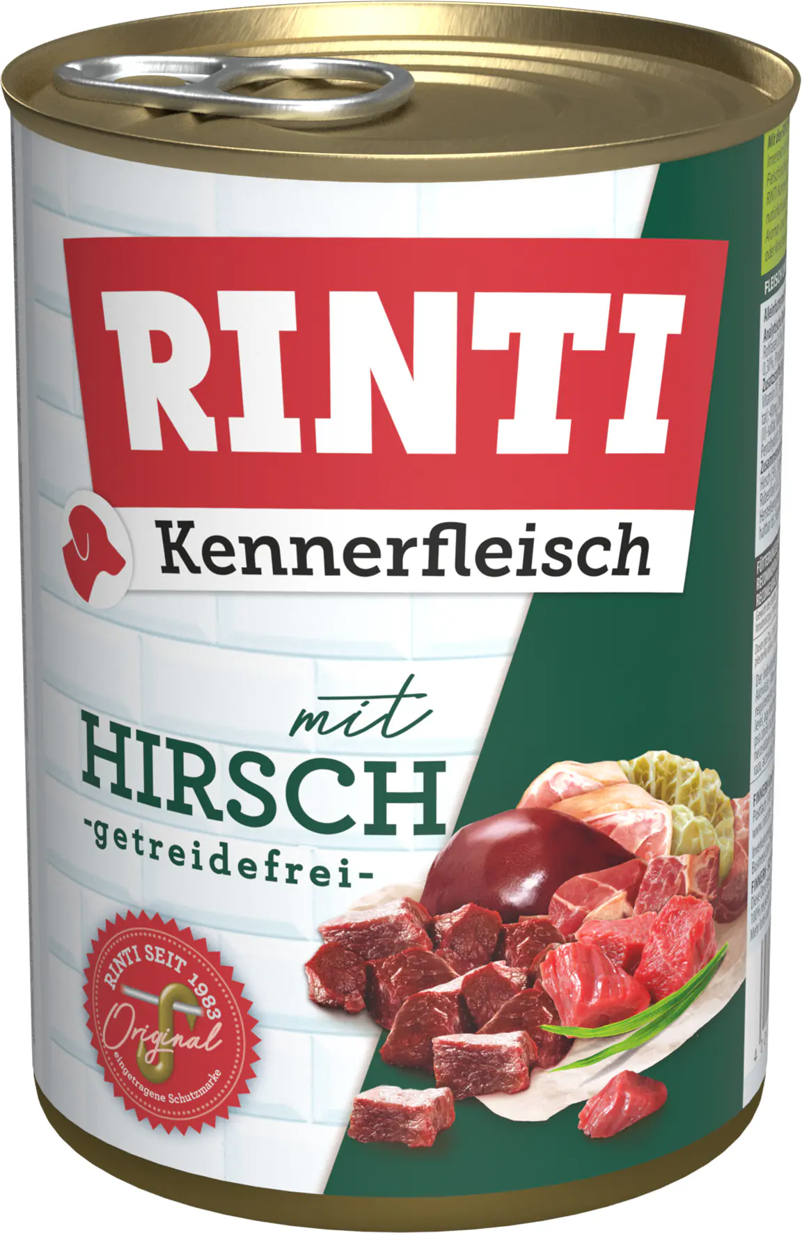 Rinti Kennerfleisch Hundenassfutter Adult getreidefrei 400 g Hirsch