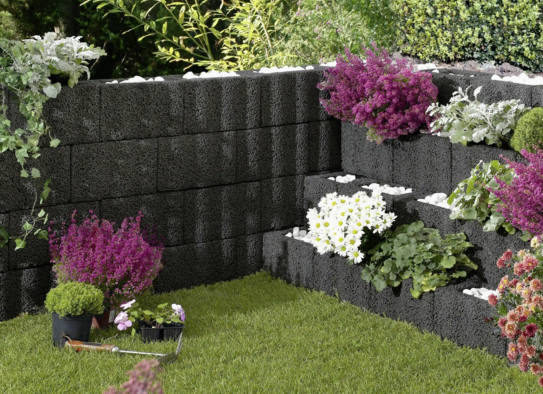 Kann Pflanzstein Wellino 30 x 20 x 20 cm anthrazit Kann Pflanzstein Wellino 30 x 20 x 20 cm anthrazit