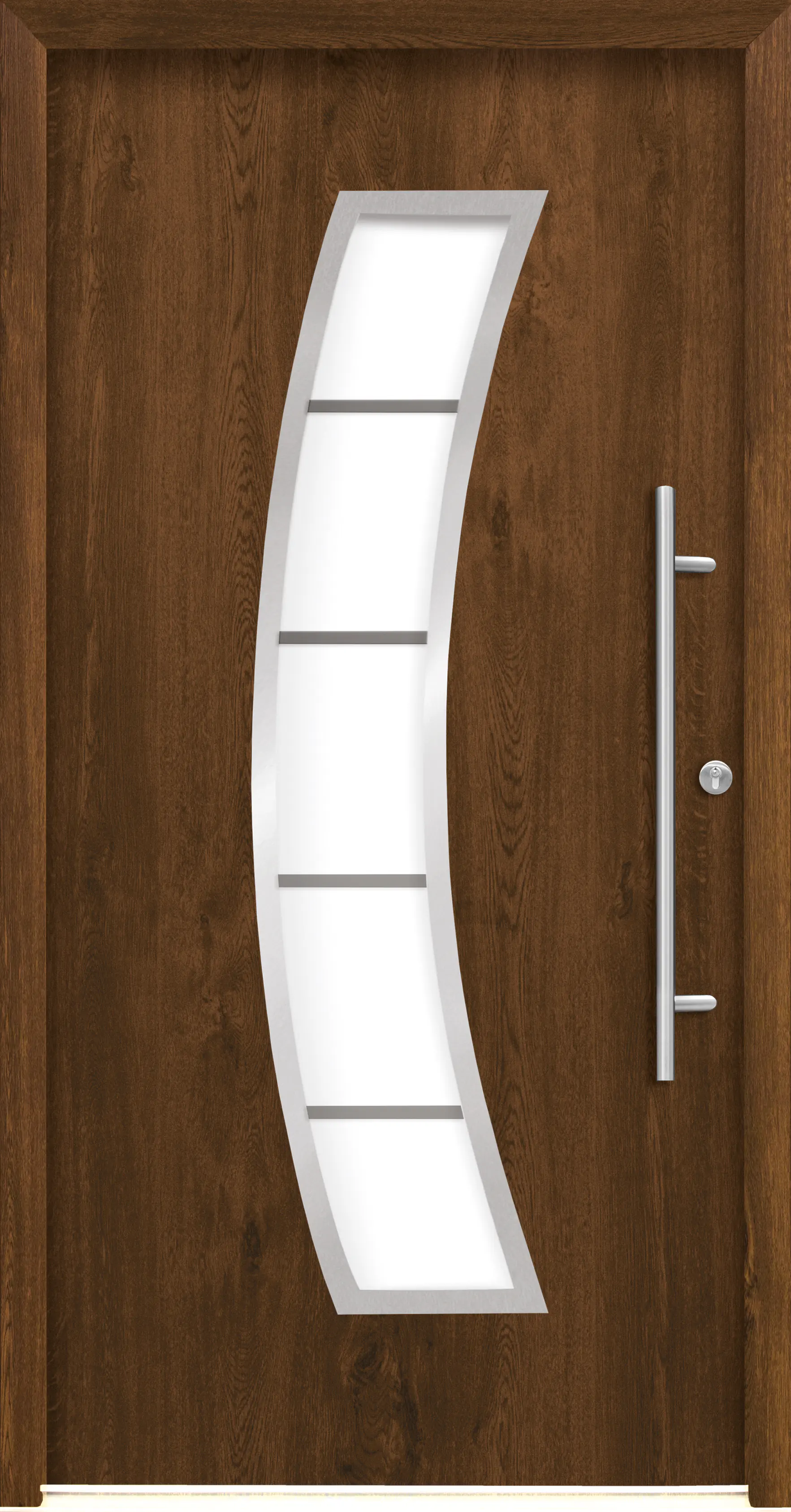 Splendoor Haustür Passivedoor Premium P14 Nussbaum DIN Rechts 100 x 210 cm