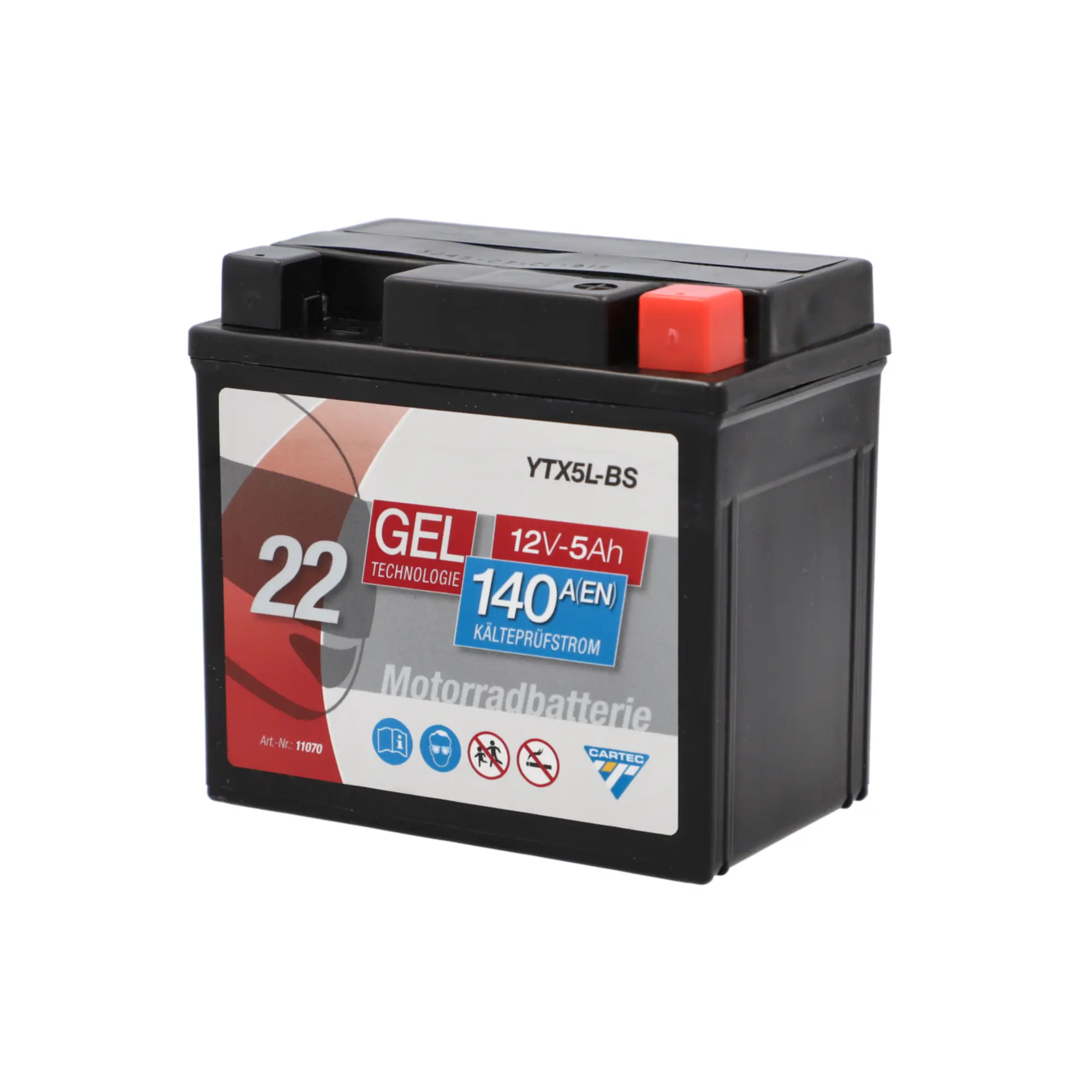 Cartec Gel Motorradbatterie YTX5L-BS 5Ah 140A Cartec Gel Motorradbatterie YTX5L-BS 5Ah 140A